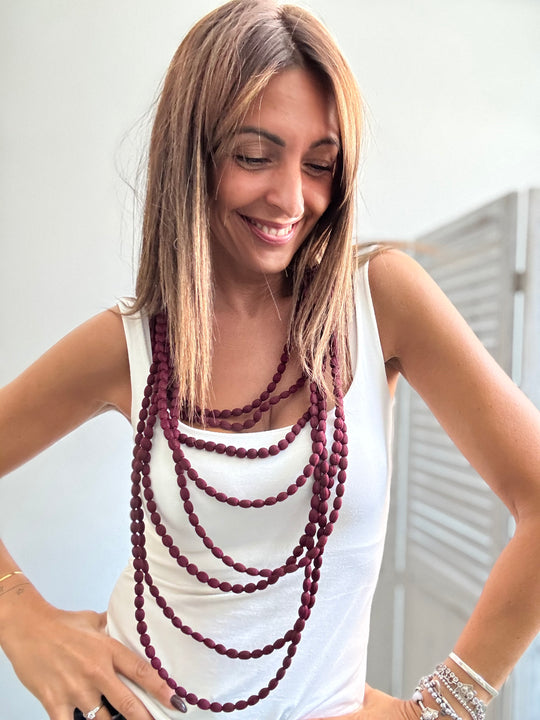 Collana doppi giri in tessuto