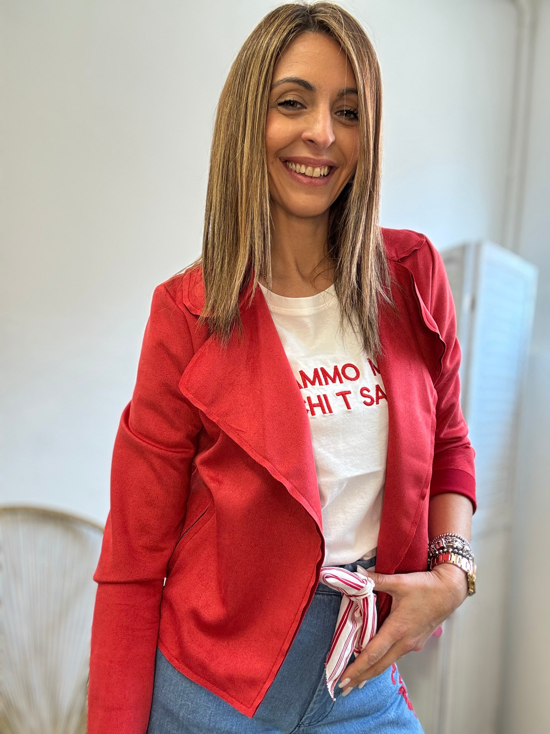 La giacchina alcantara senza zip