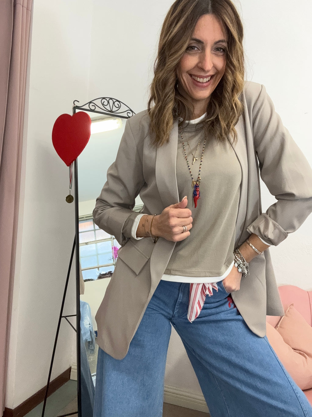 La giacca foderata senza bottoni