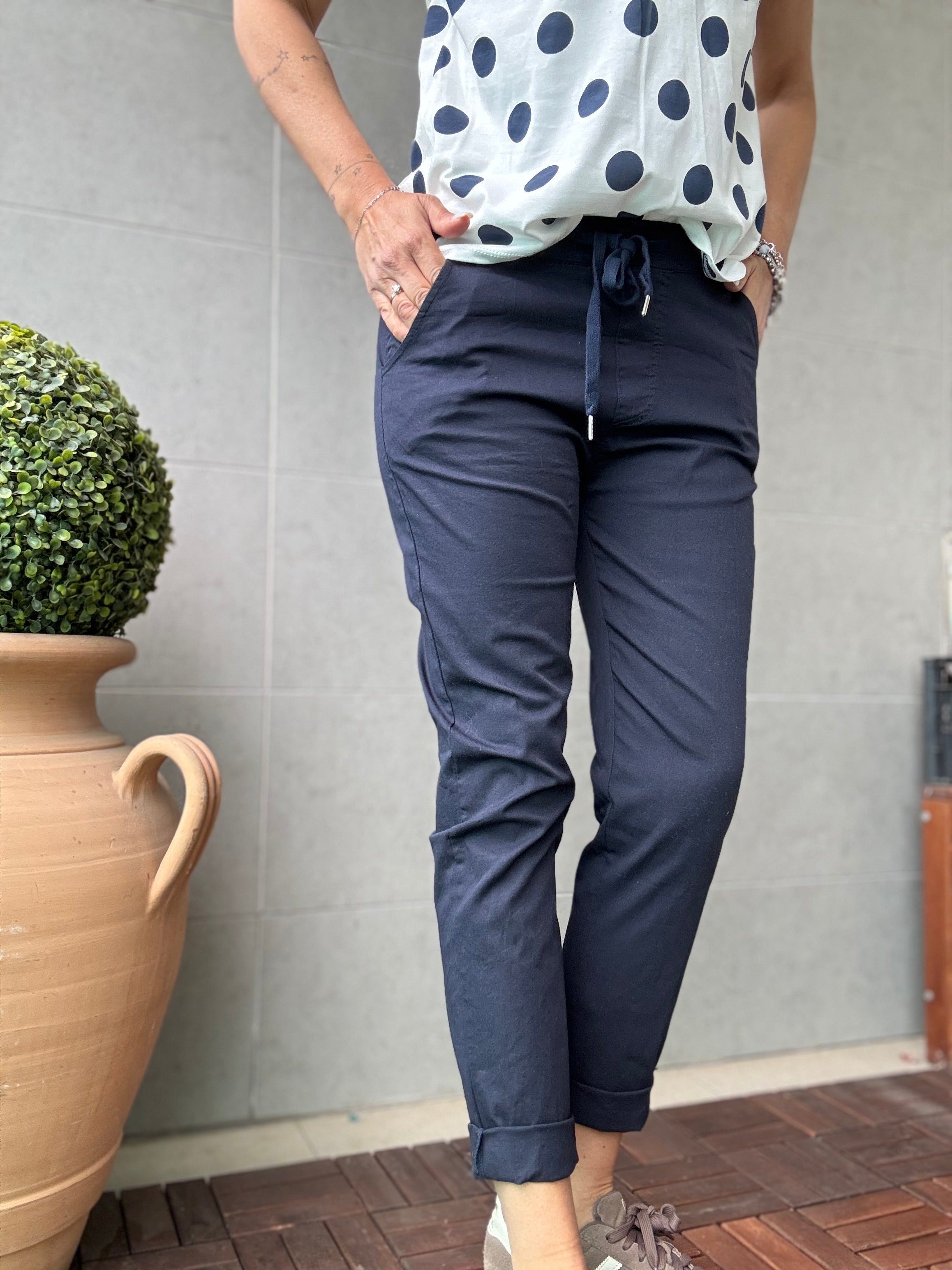 Pantalone di cotone caramella