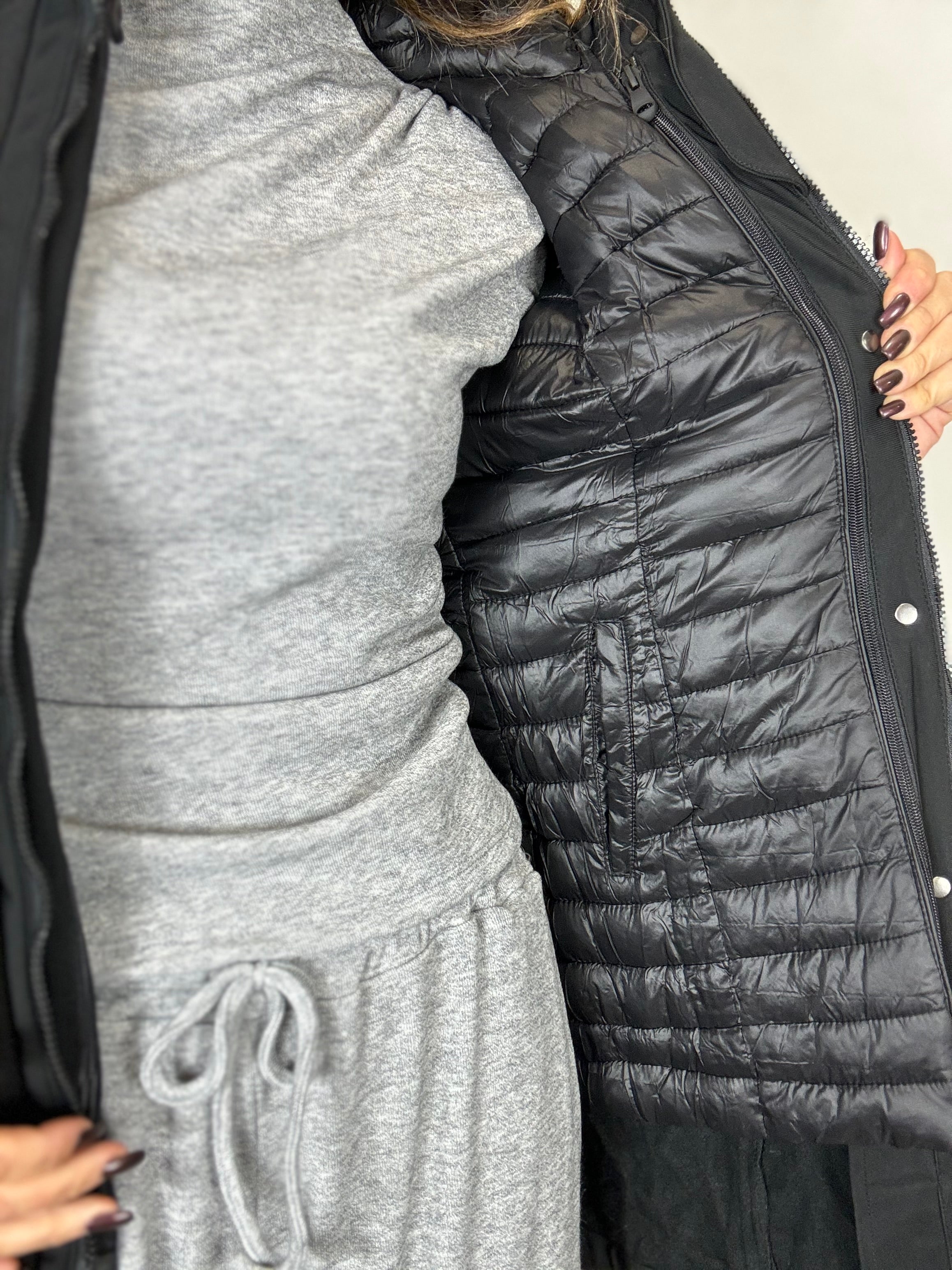 Il giaccone 3 in 1 ( in nero blu e ghiaccio )