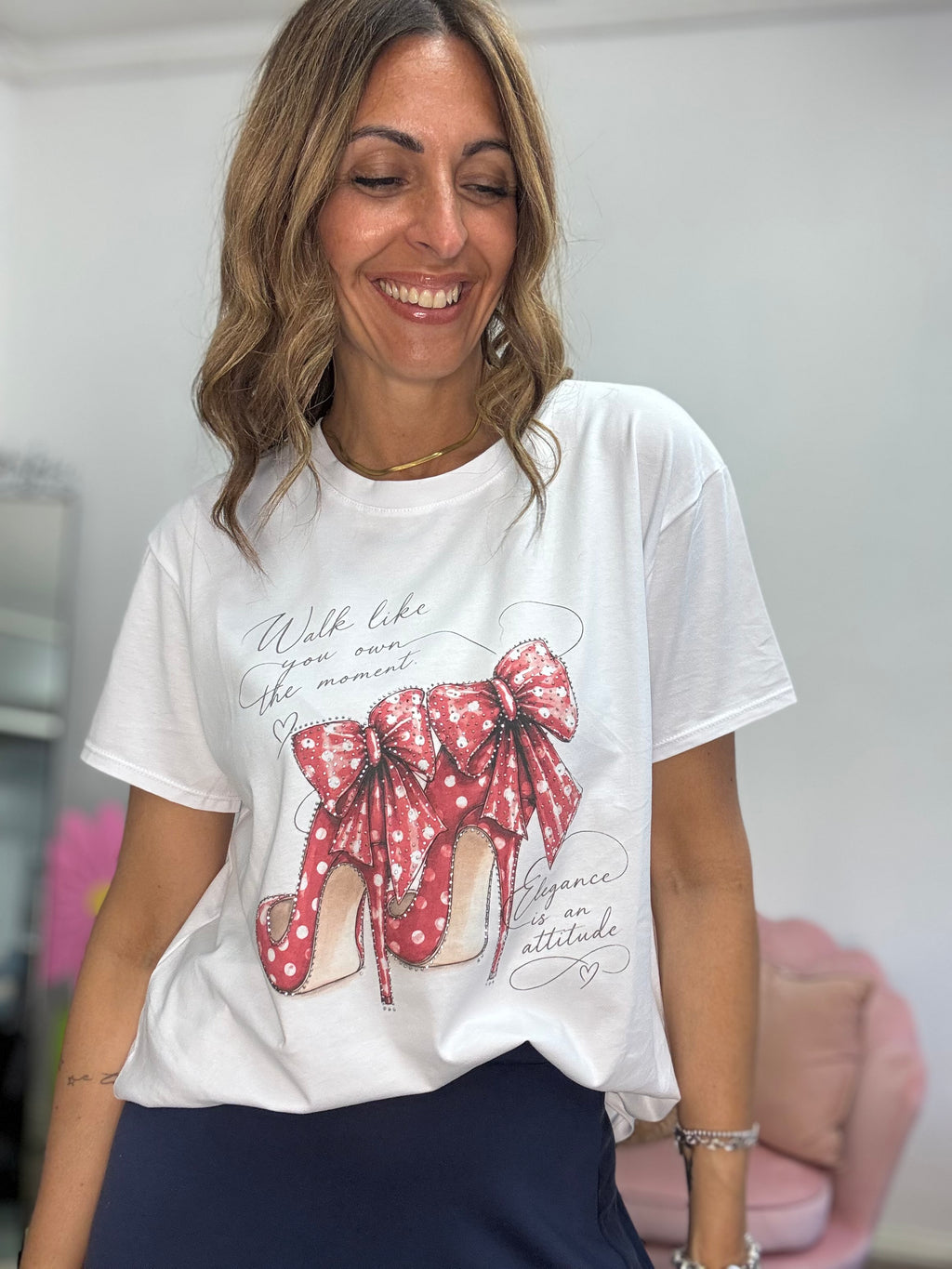 T-shirt decollte glitter