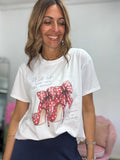 T-shirt decollte glitter
