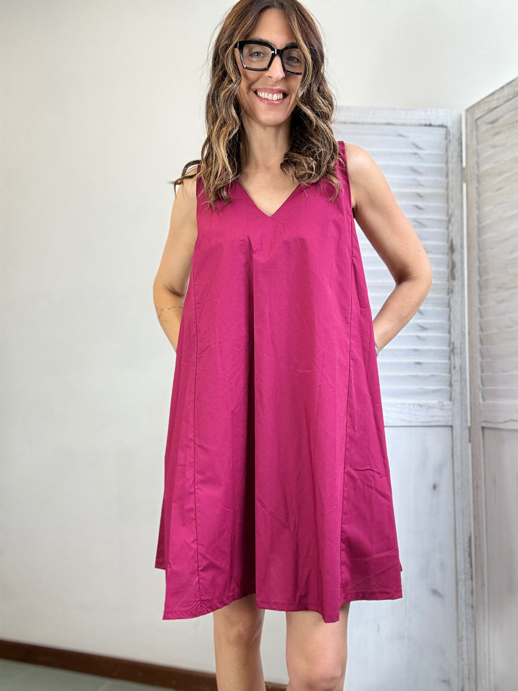 Abito cotone con fiocco dietro