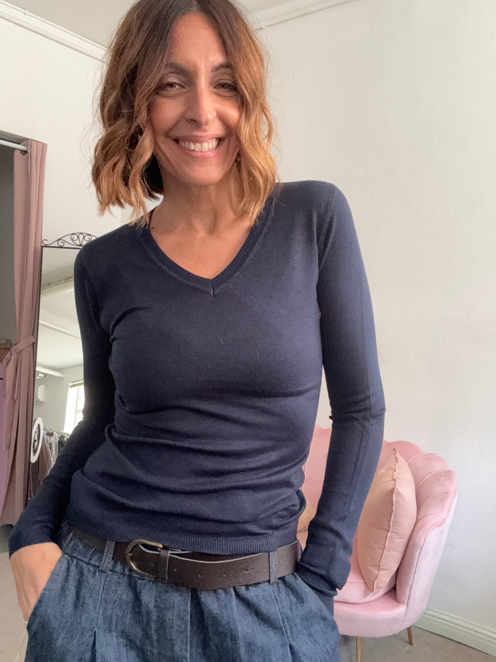 Il pull con la V