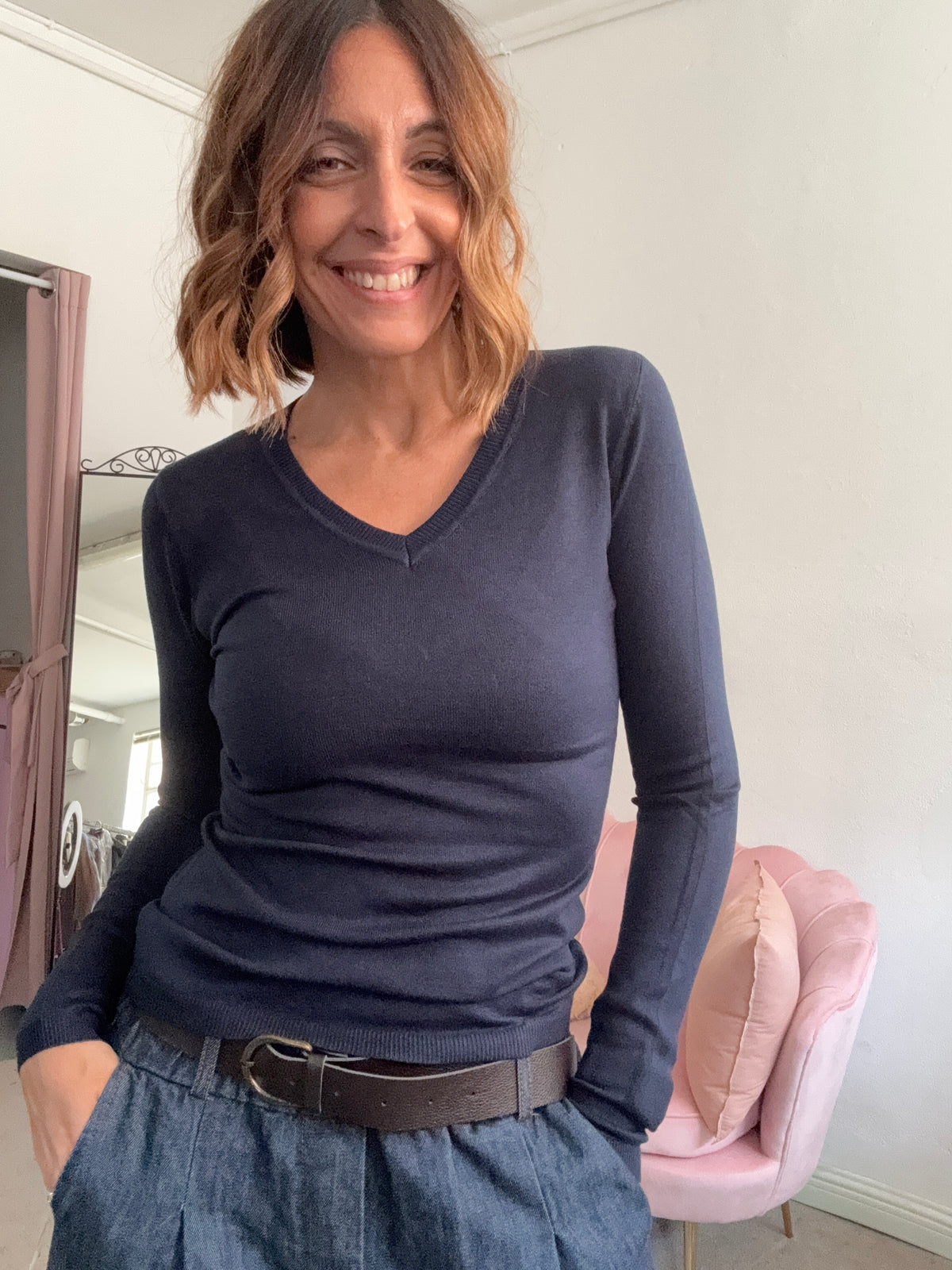 Il pull con la V