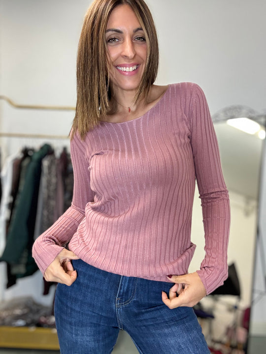 Il pull basico con le costine