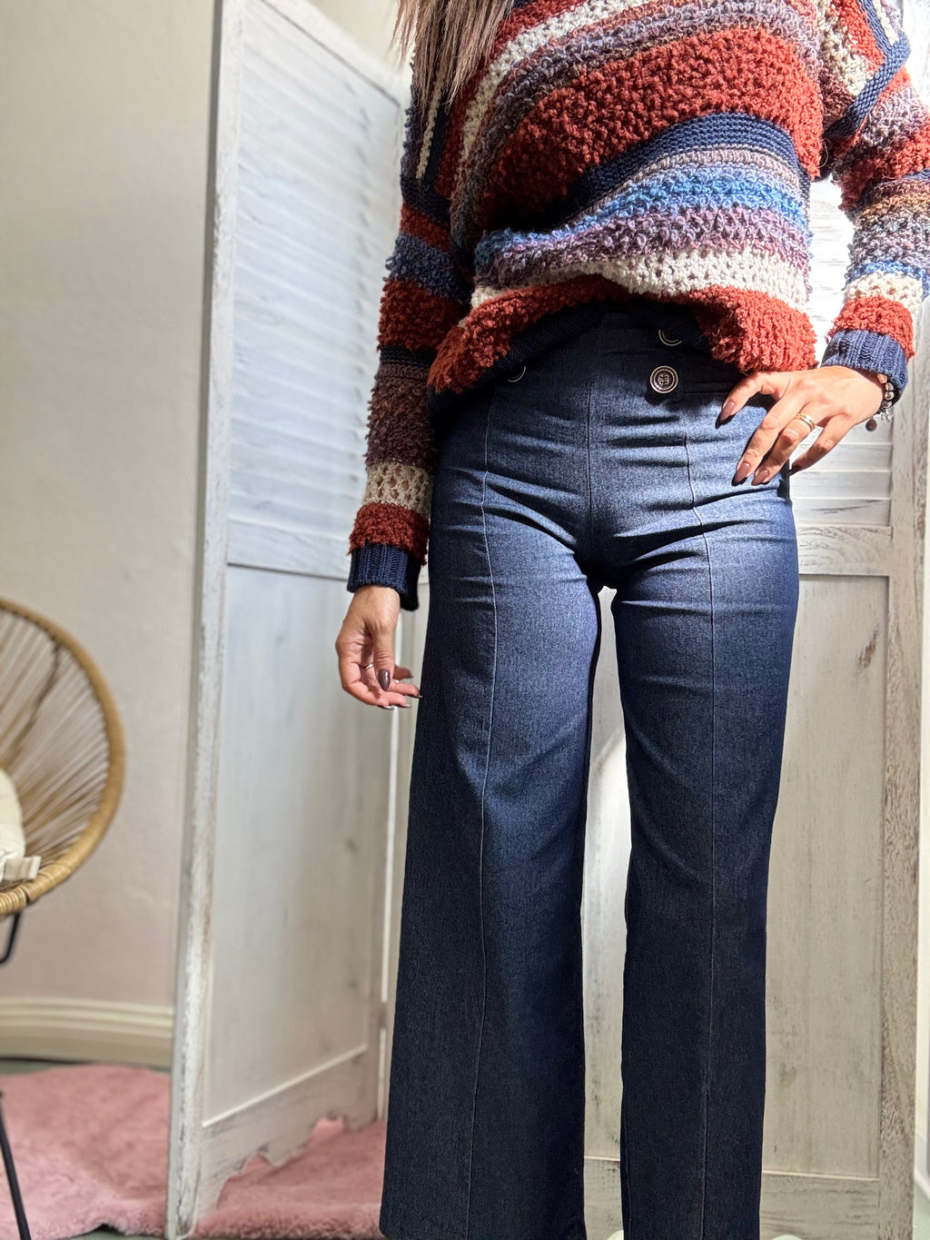 Il jeans 3/4 vita alta