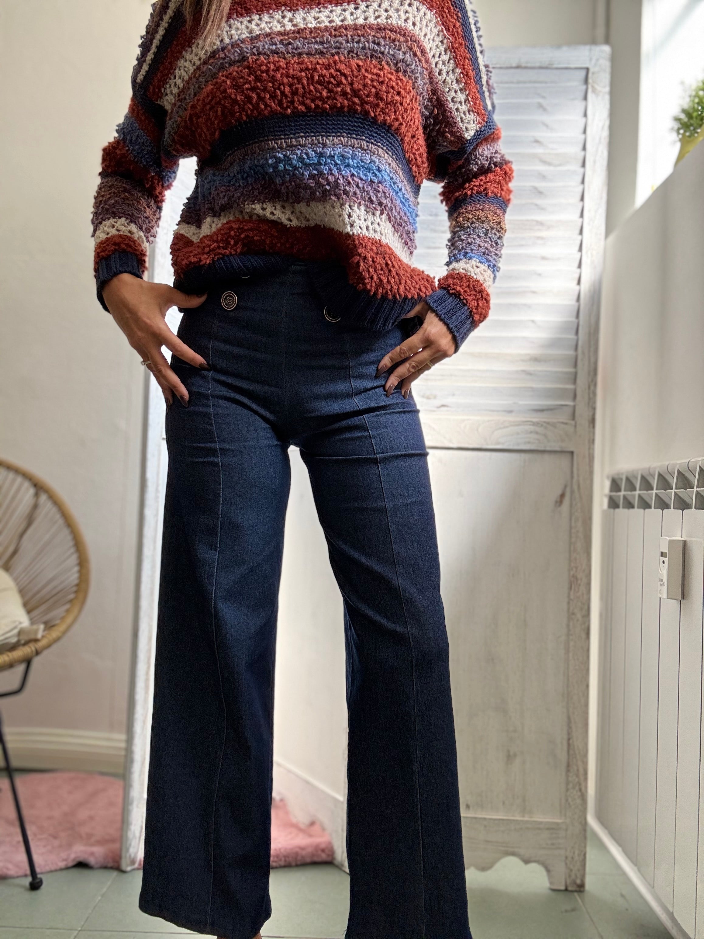 Il jeans 3/4 vita alta