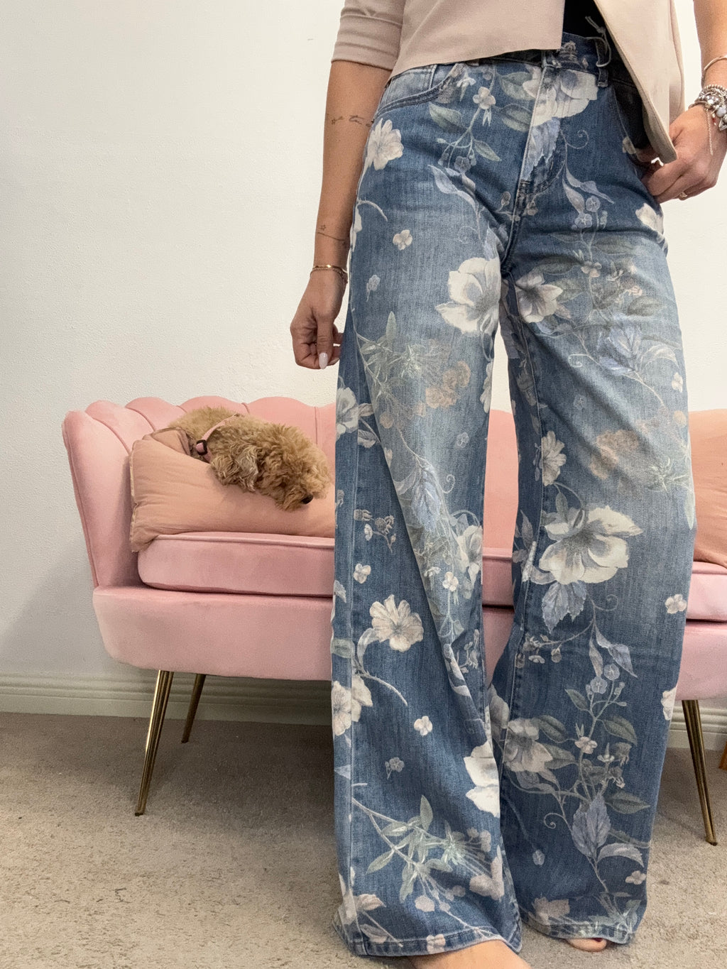 Il jeans Flower pastello