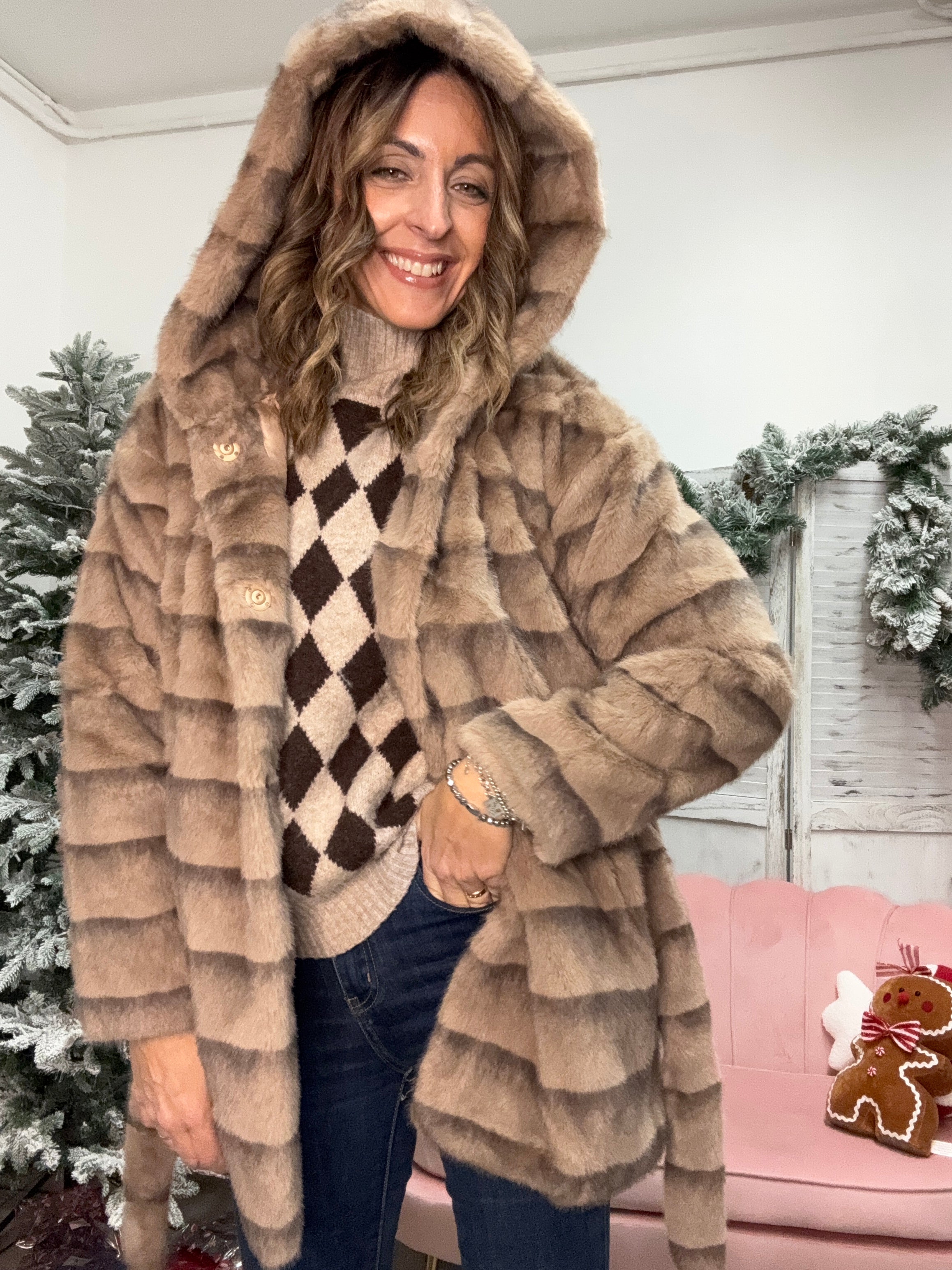 L’ecopelliccia tortora