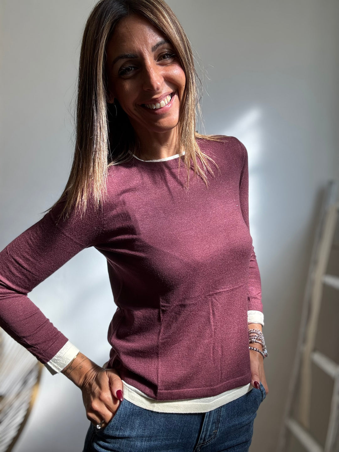 Il pull leggero sovrapposto
