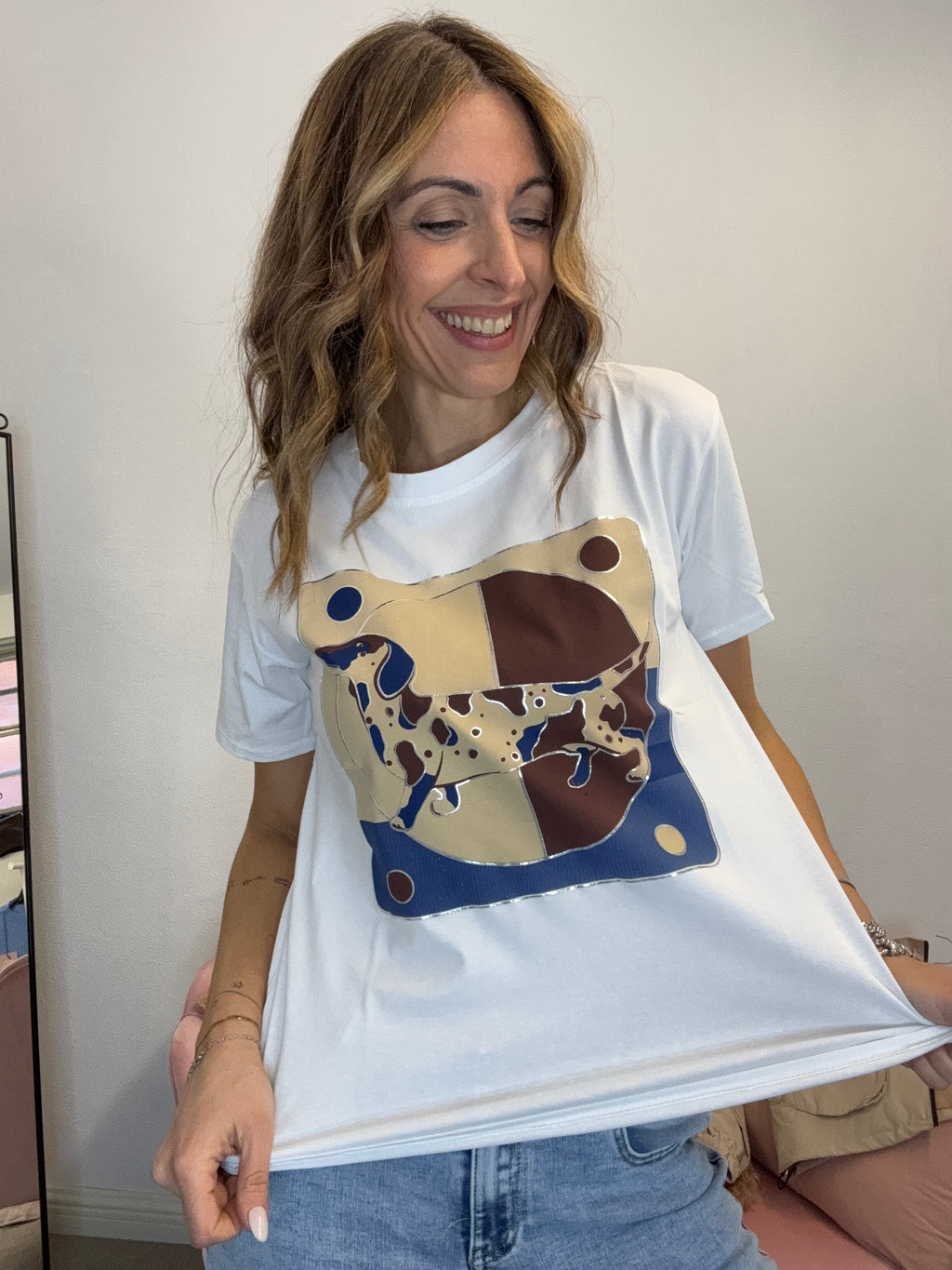 T-shirt dipinto cream