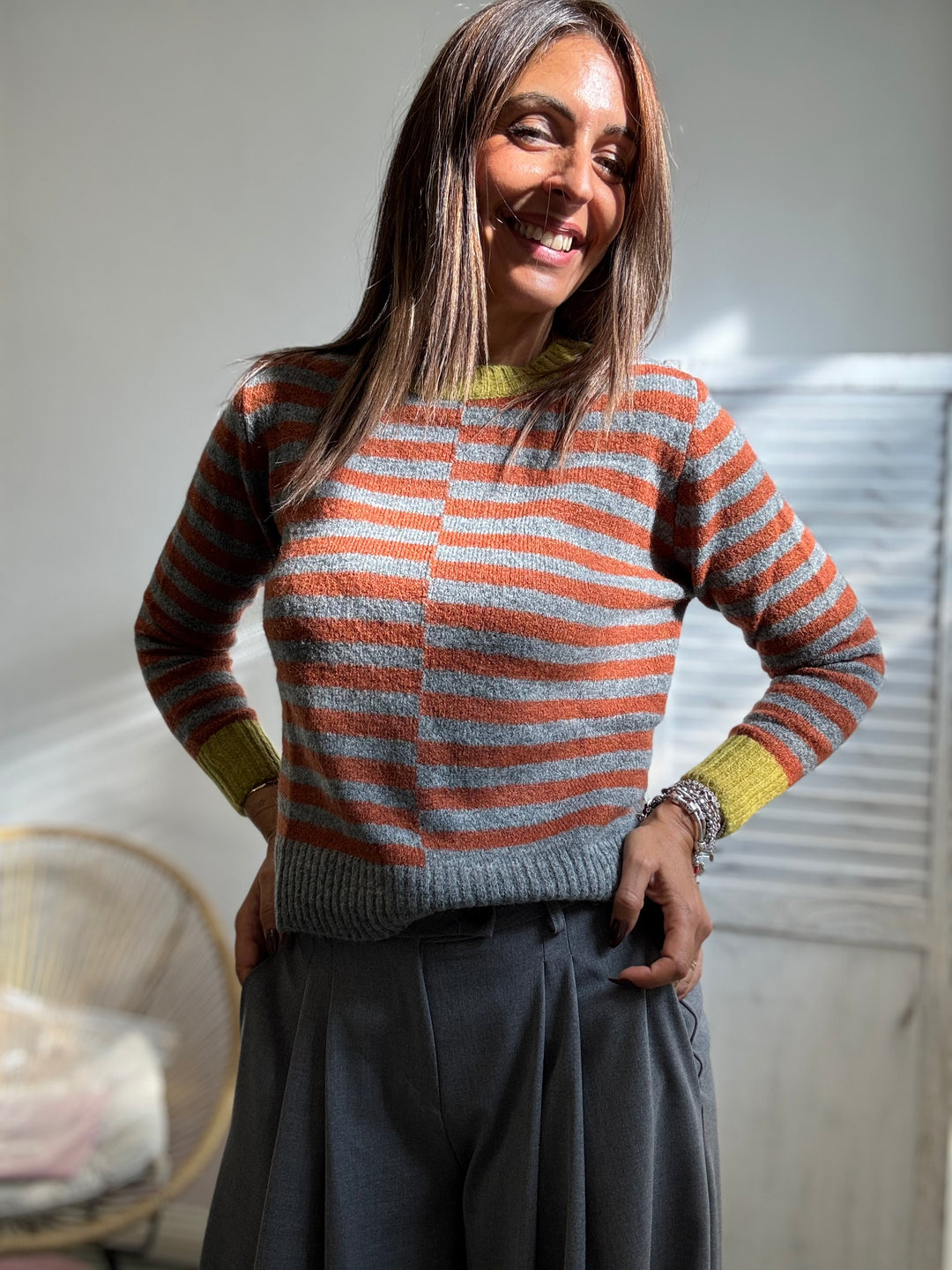 Il pull bicolore Lenny