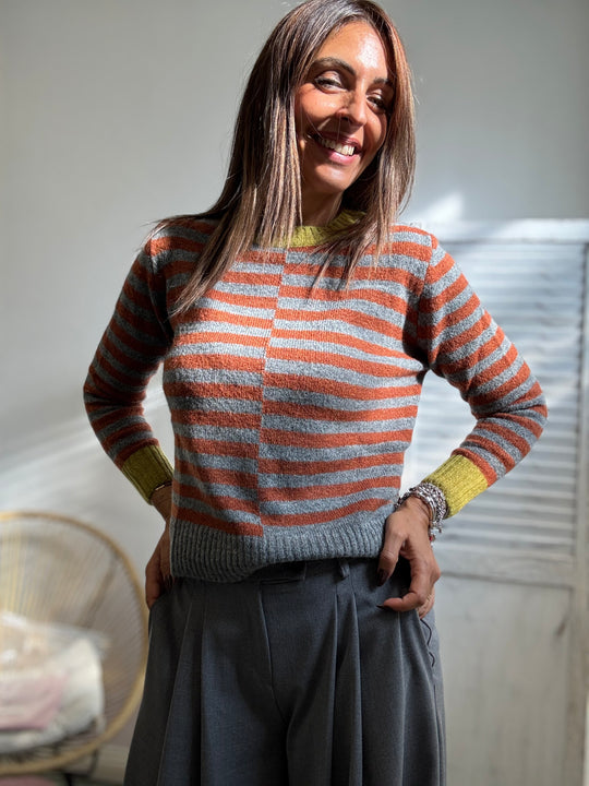 Il pull bicolore Lenny