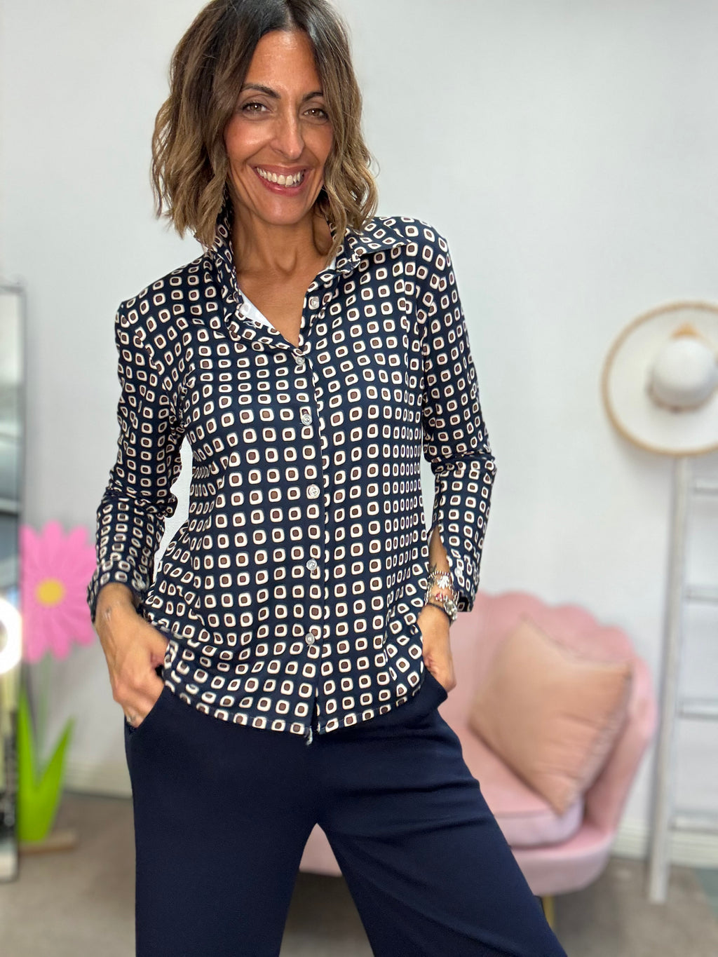 La camicia in maglina 70 blu