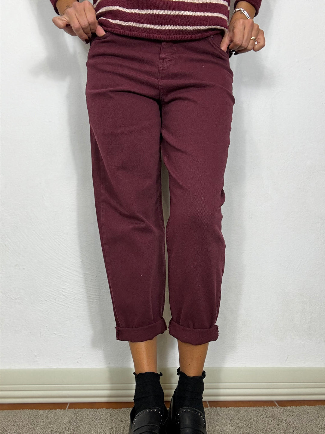 Jeans balloon bordeaux