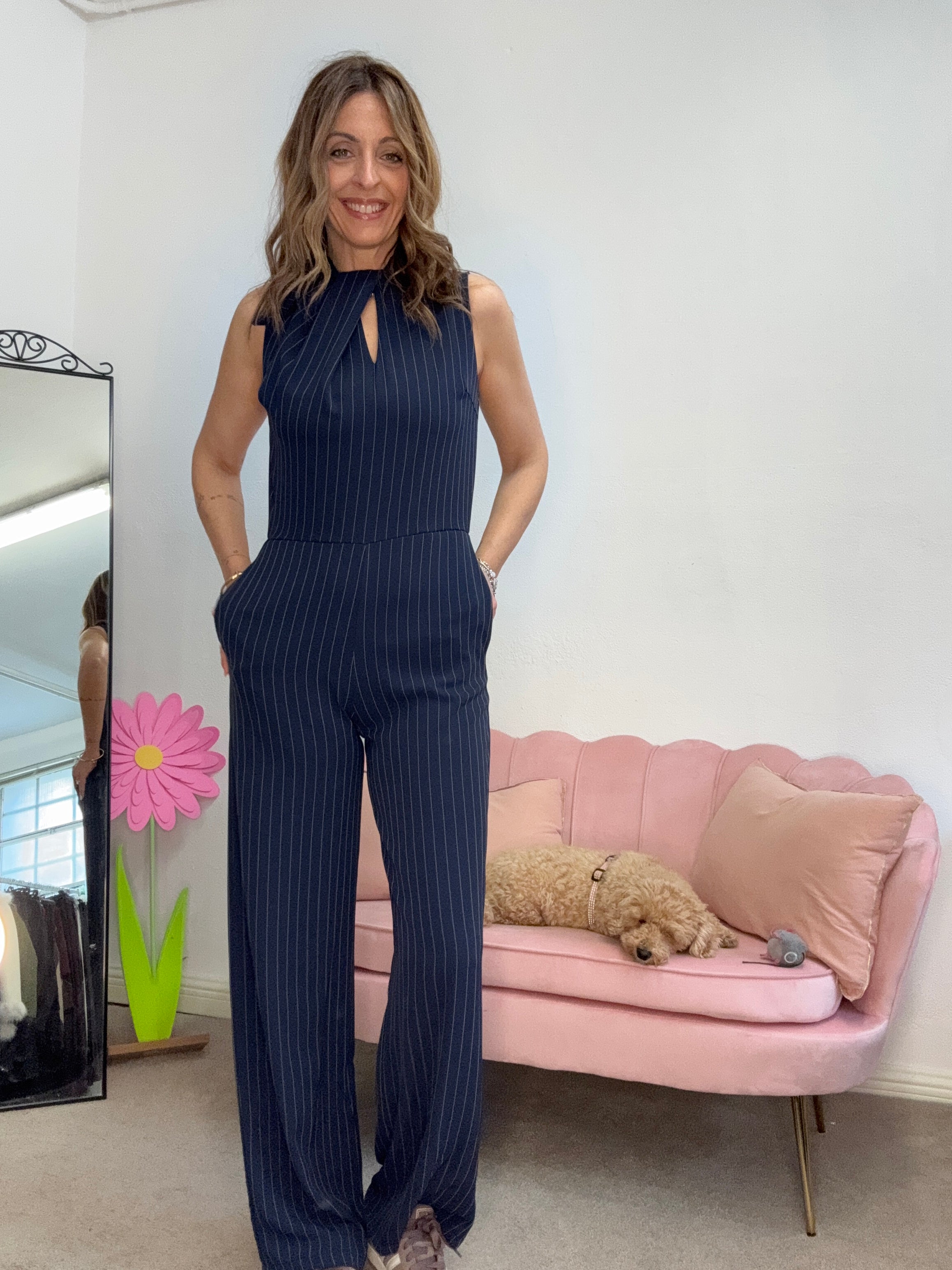 La tuta elegance gessata