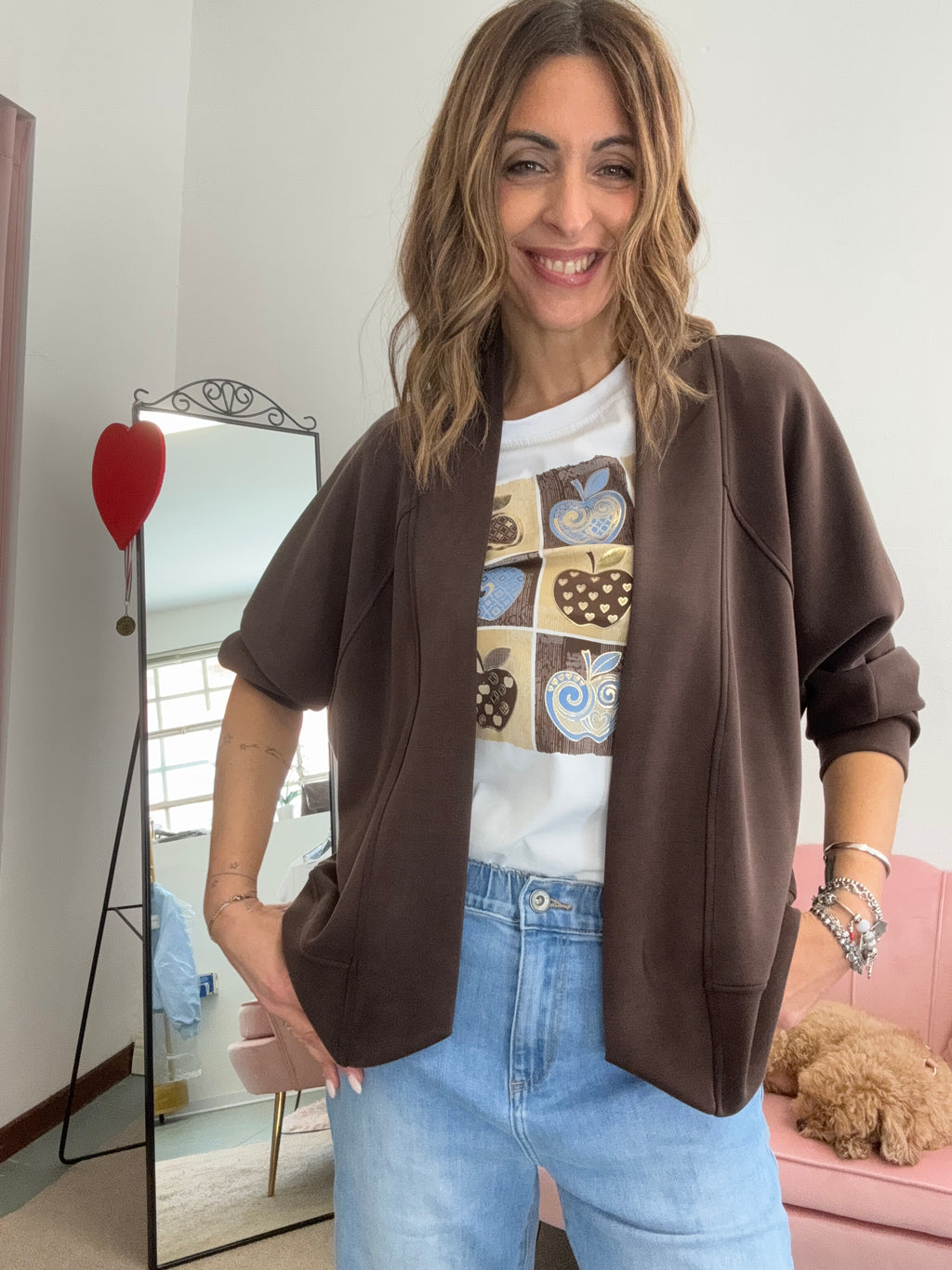 Cardigan giacca senza bottoni