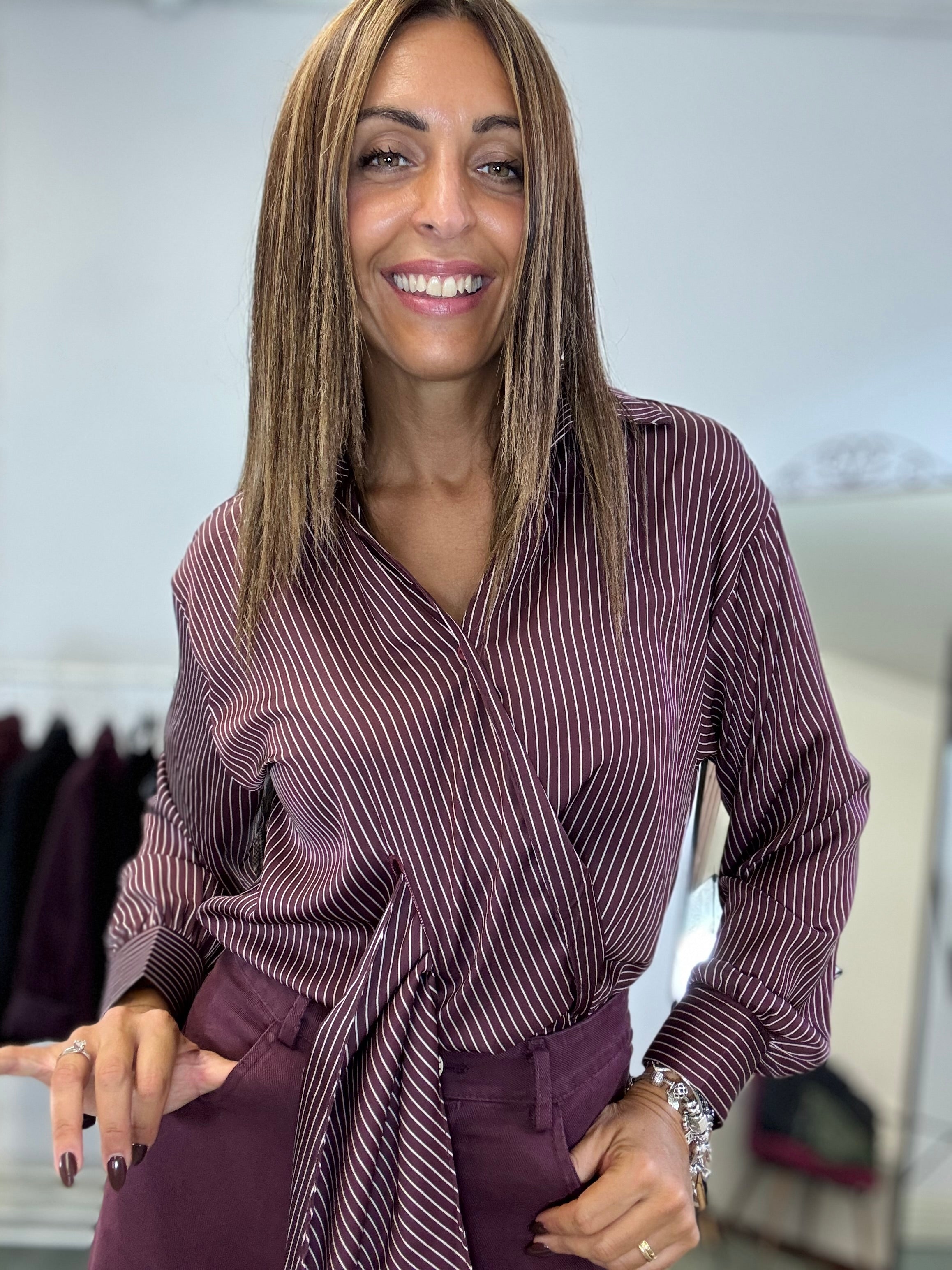 La camicia raso a righe