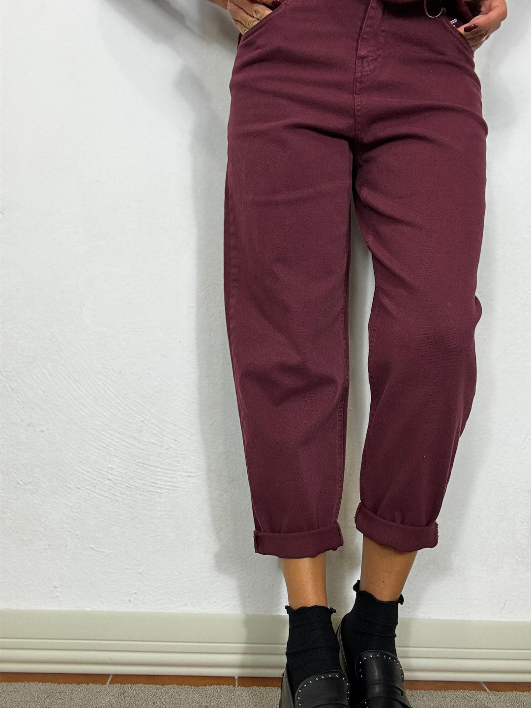 Jeans balloon bordeaux