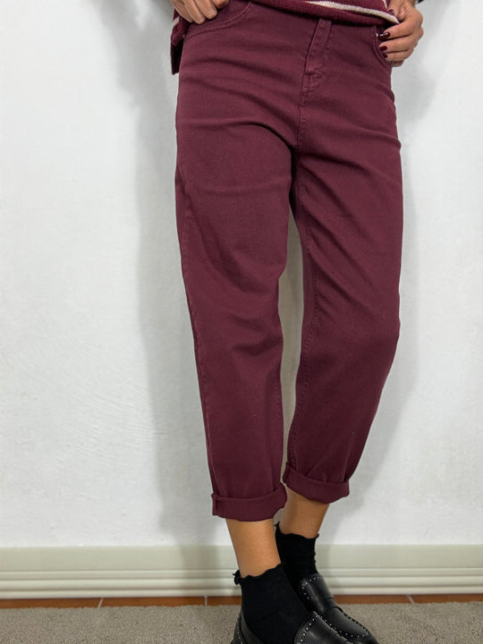 Jeans balloon bordeaux