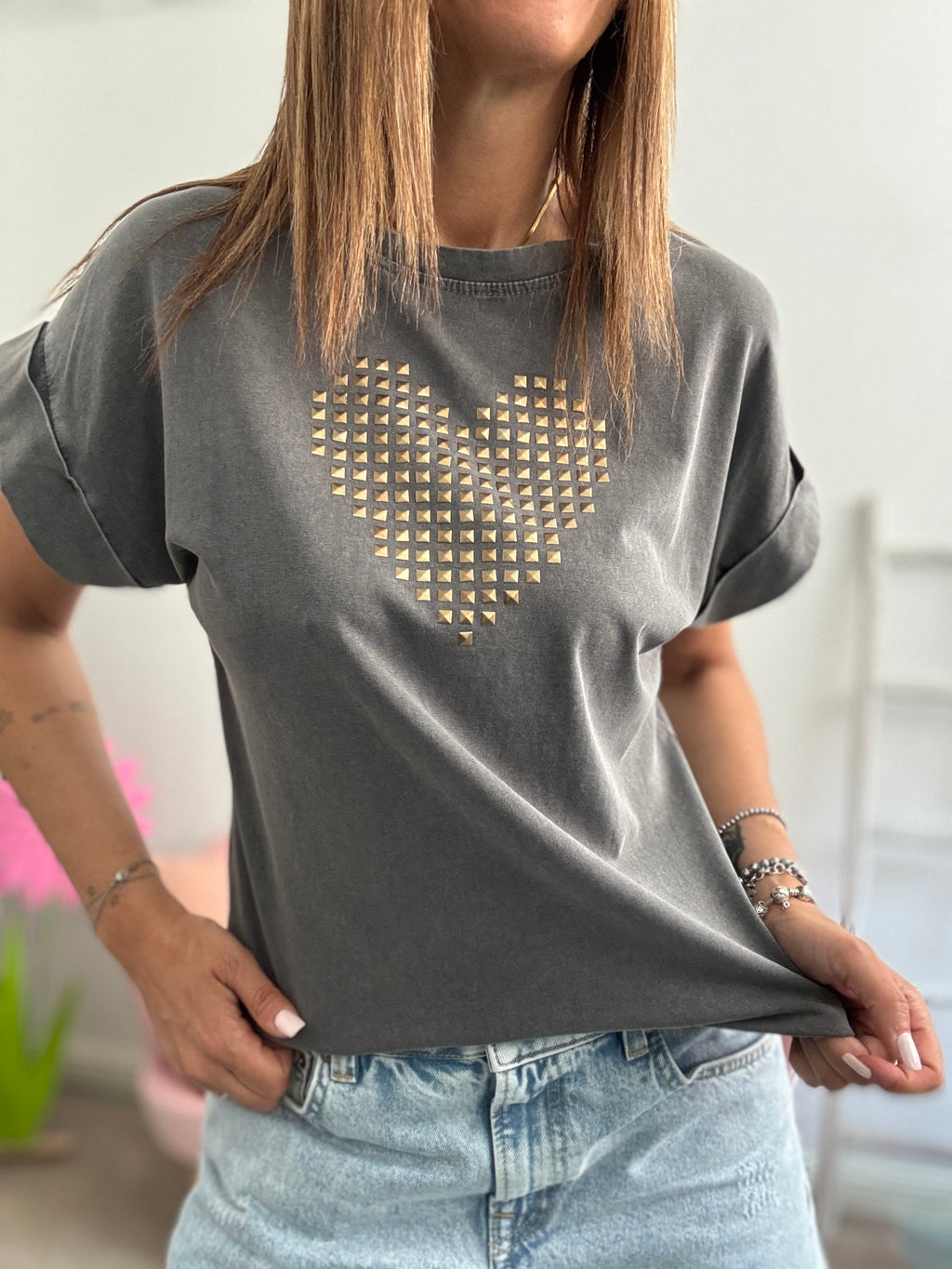 T-shirt cuore di ghisa