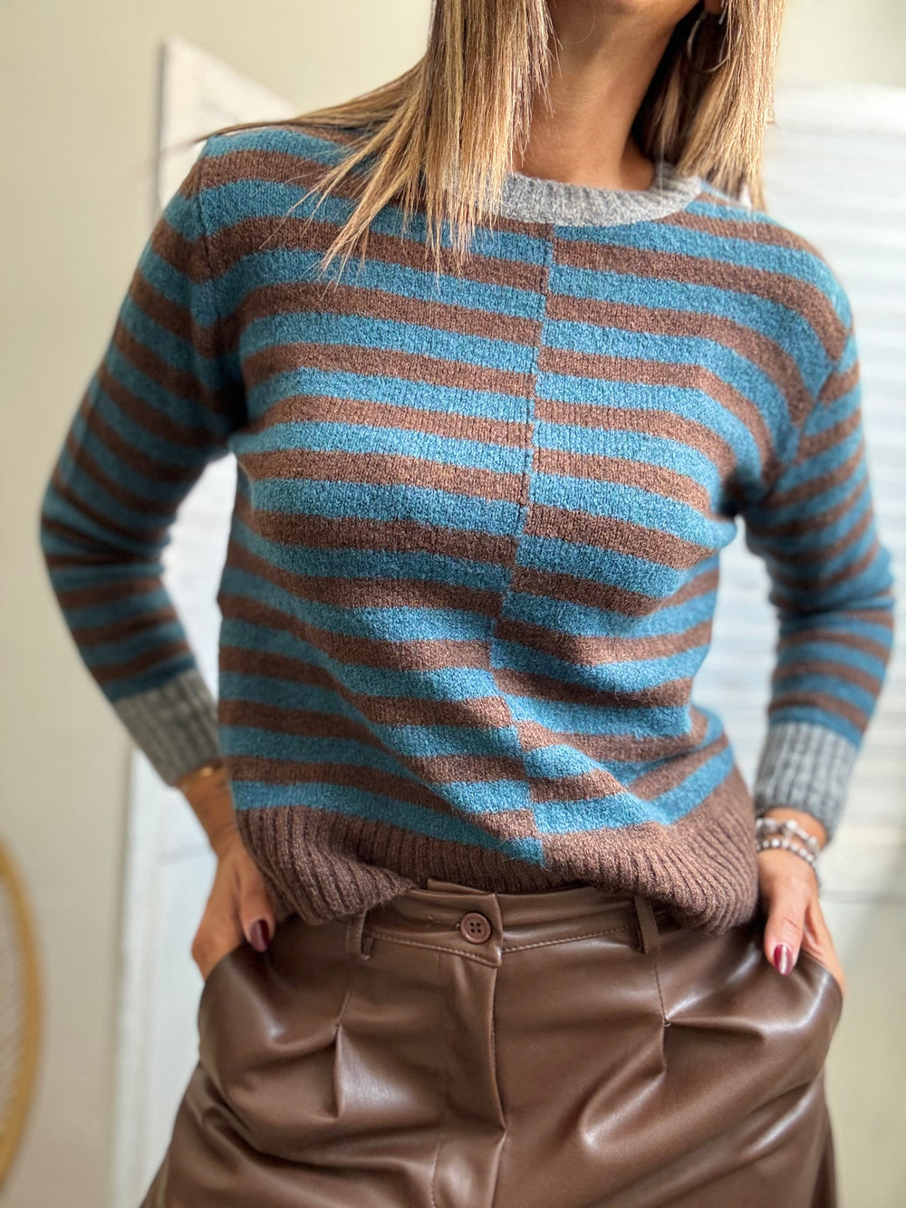 Il pull bicolore Lenny