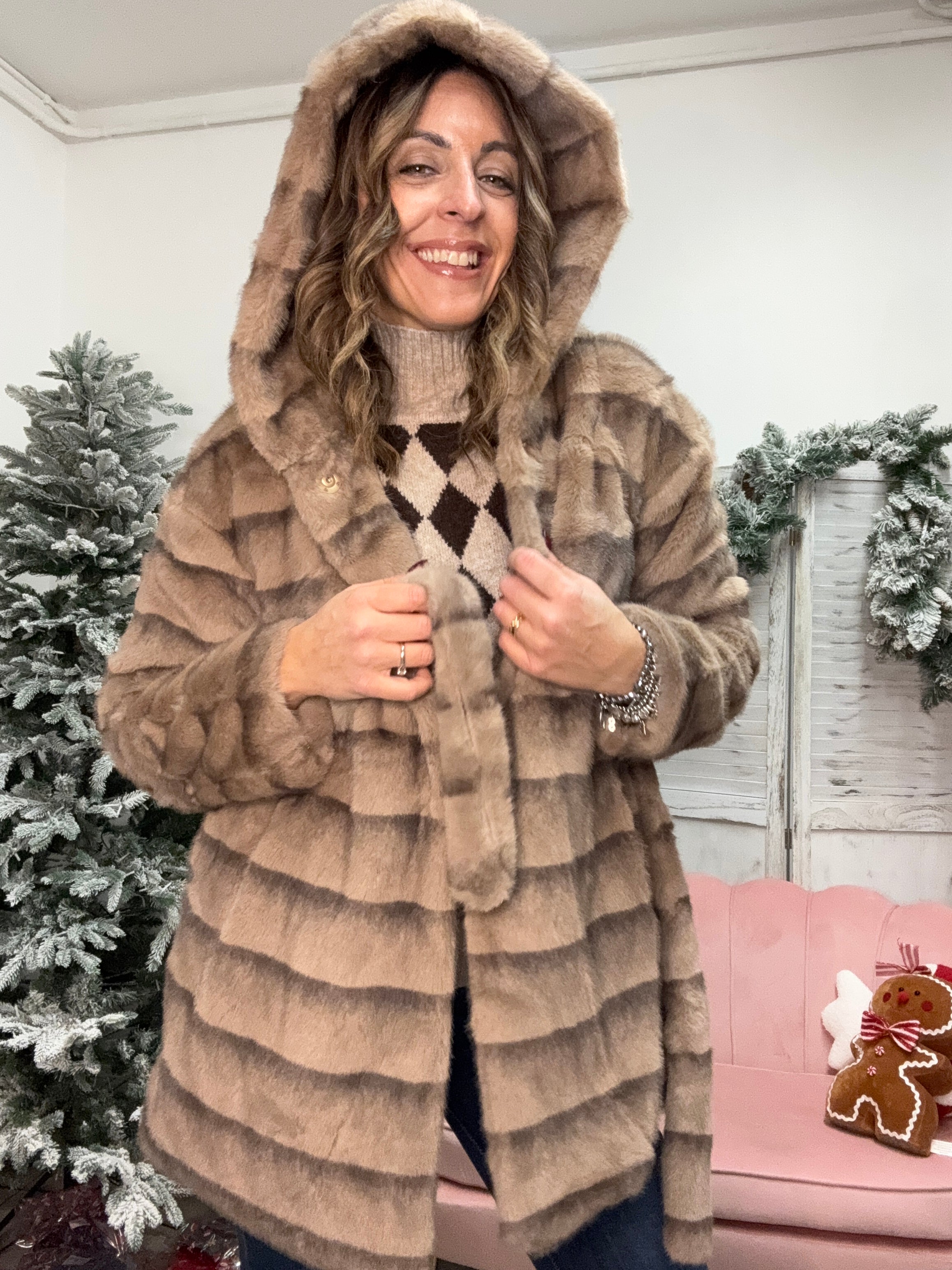 L’ecopelliccia tortora