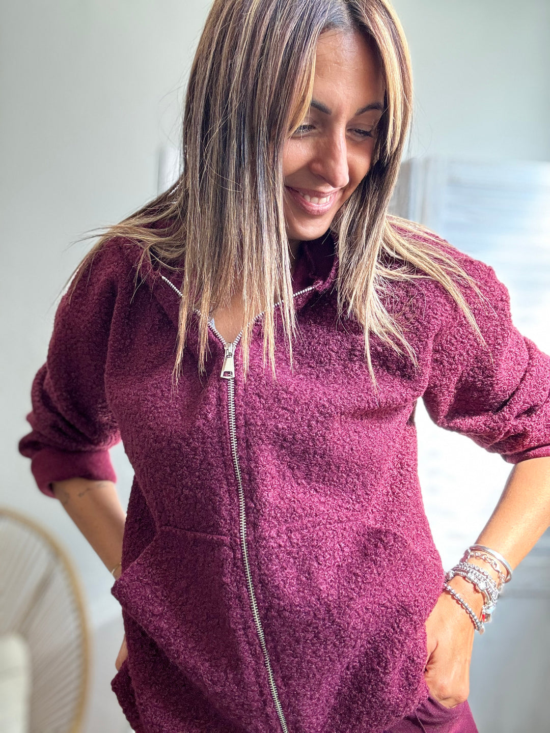 La giacca felpa boucle’