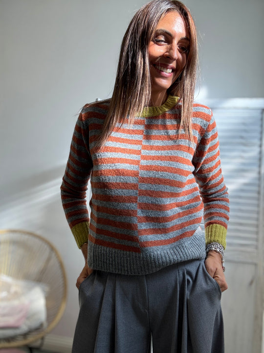 Il pull bicolore Lenny