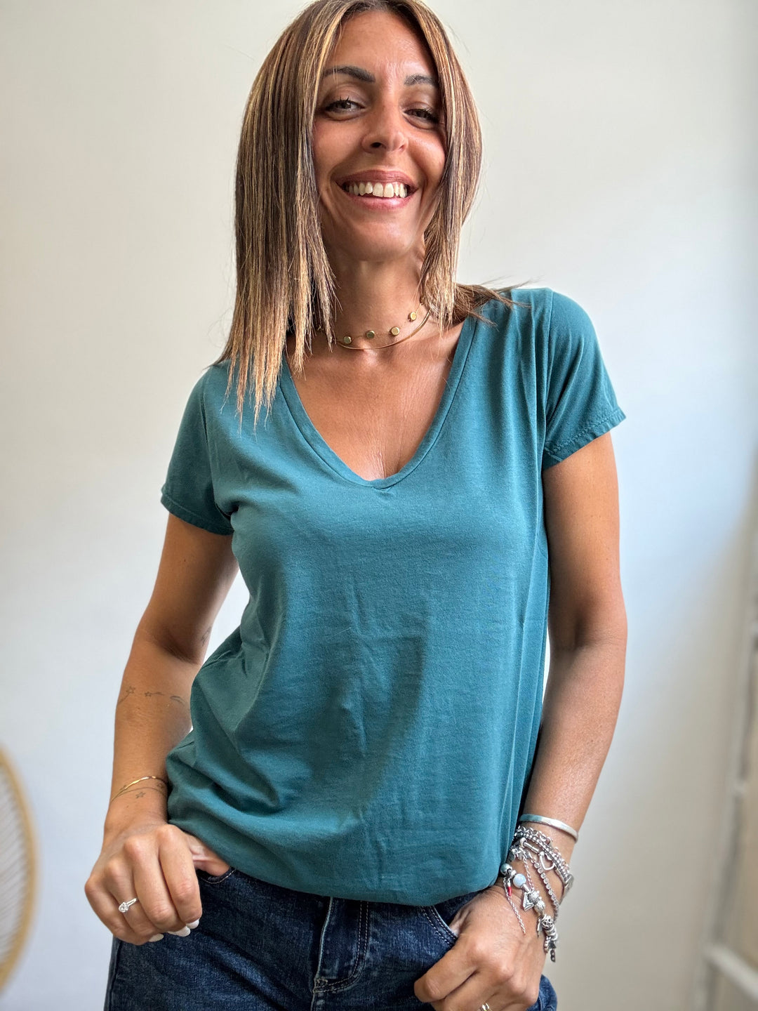 La t-shirt scollo a V