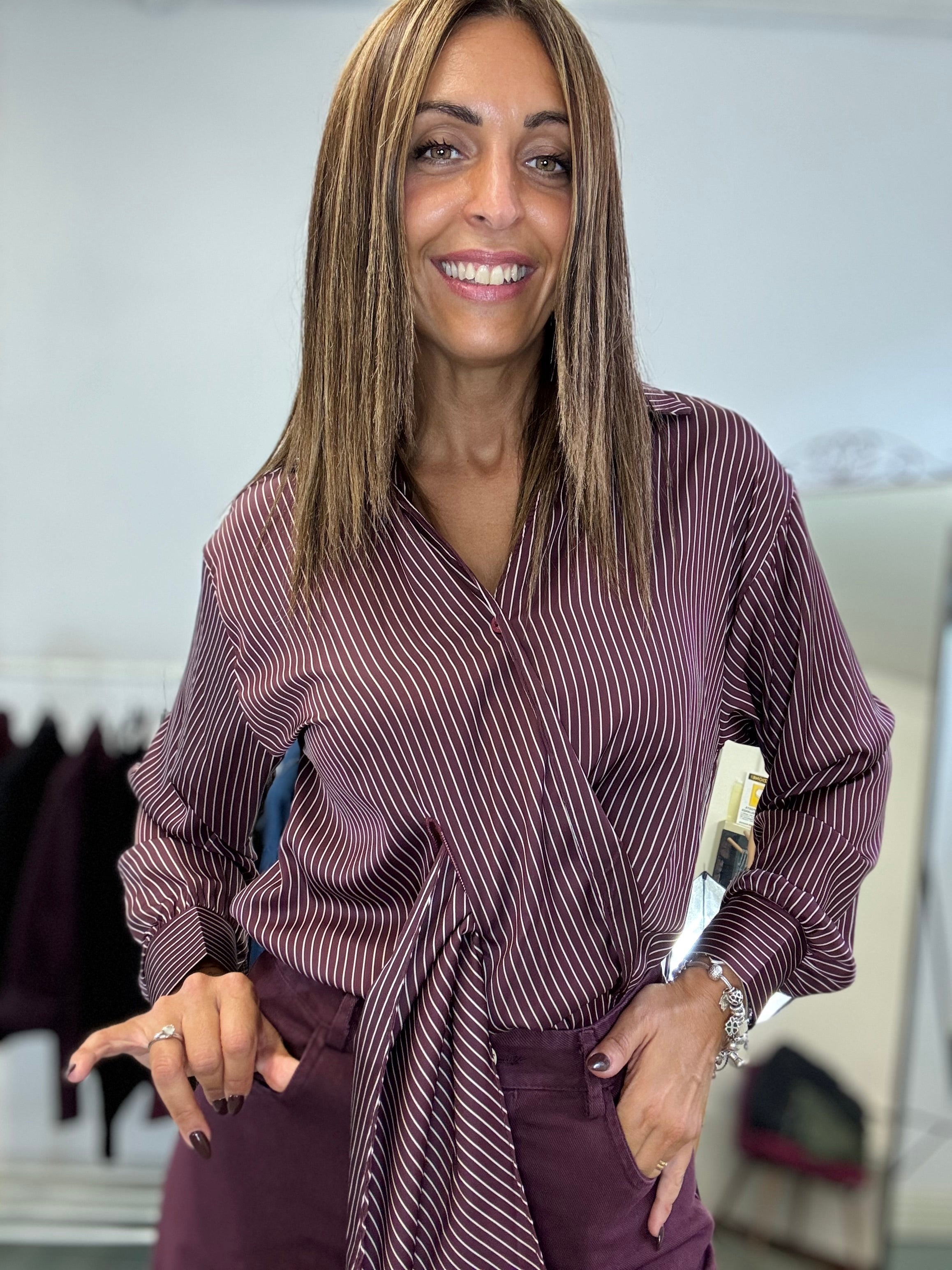 La camicia raso a righe