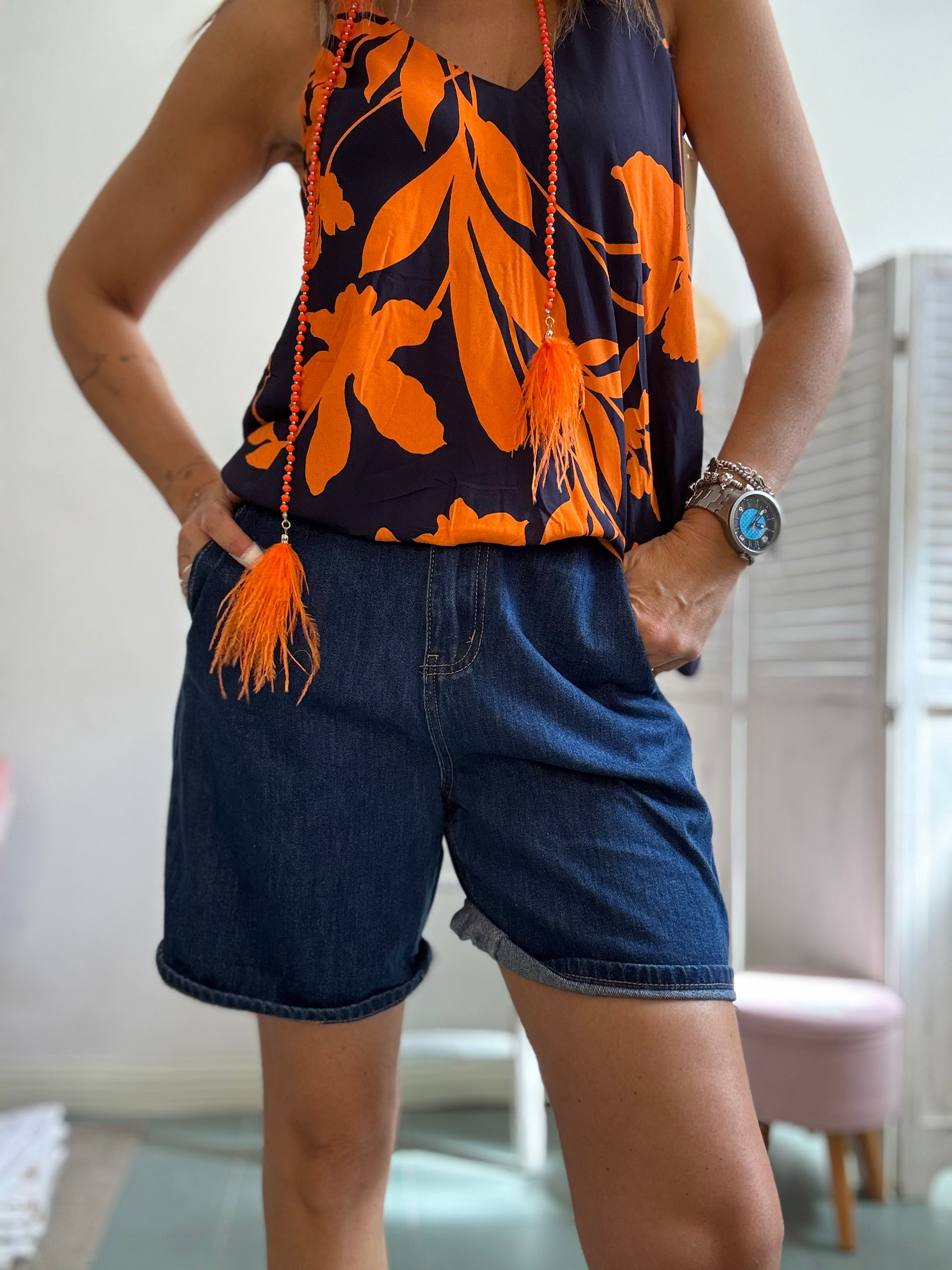 Lo short Denim con il risvolto