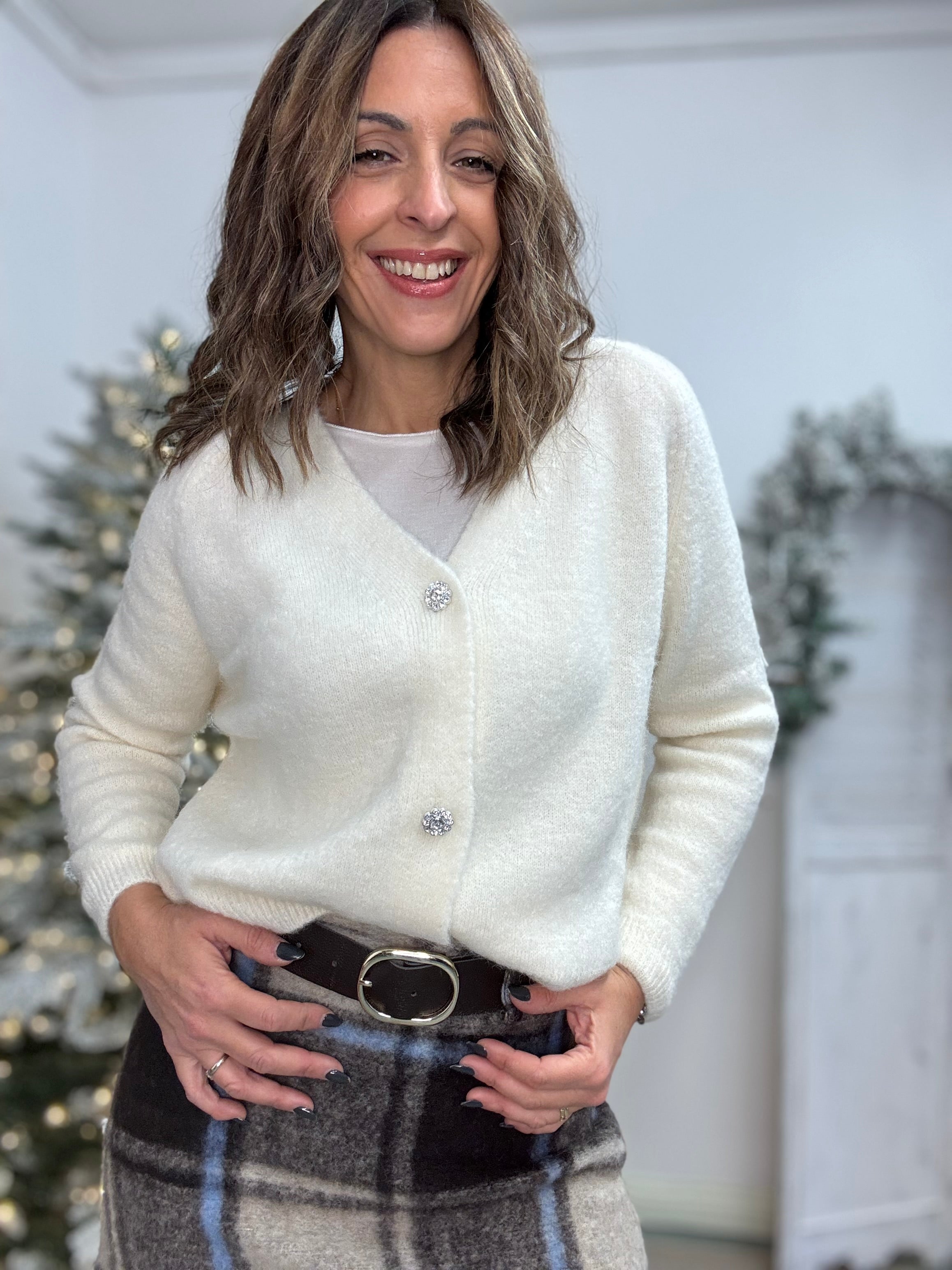 Il caldo cardigan coi bottoni preziosi