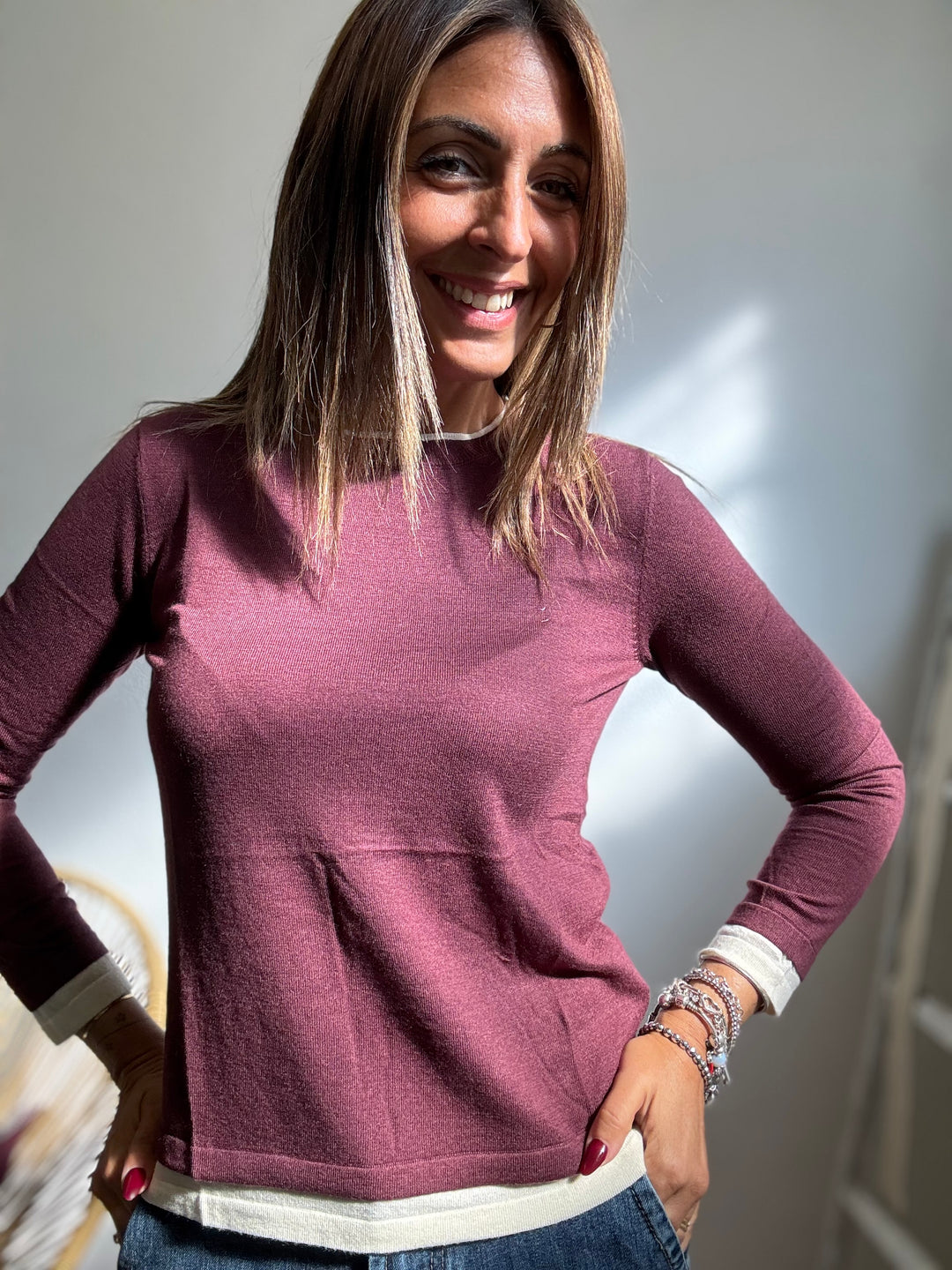 Il pull leggero sovrapposto