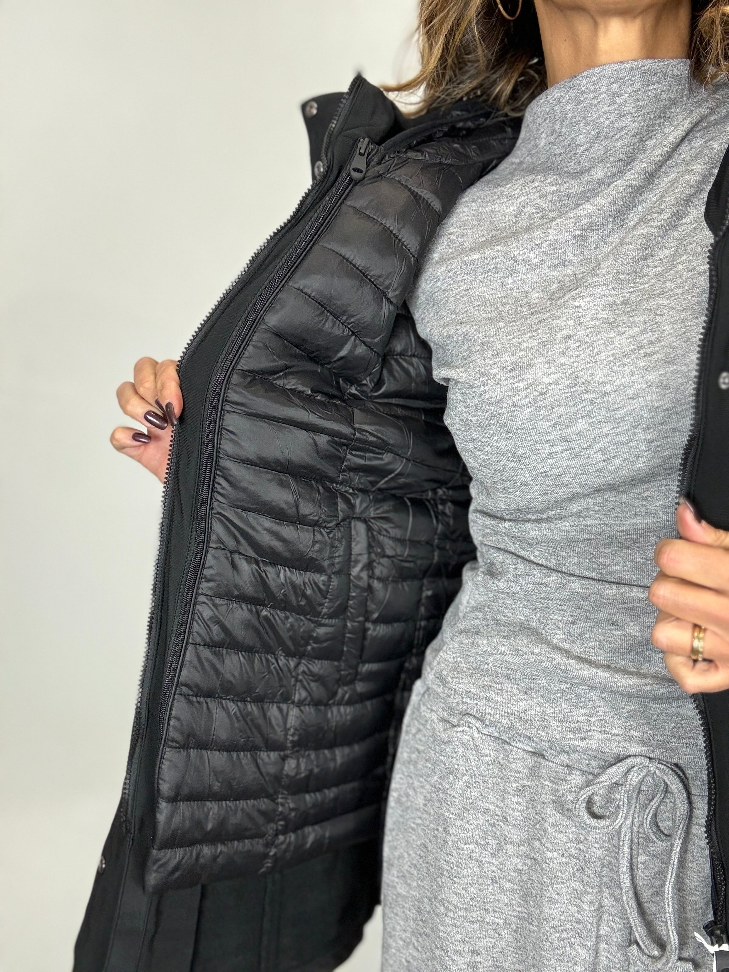 Il giaccone 3 in 1 ( in nero blu e ghiaccio )