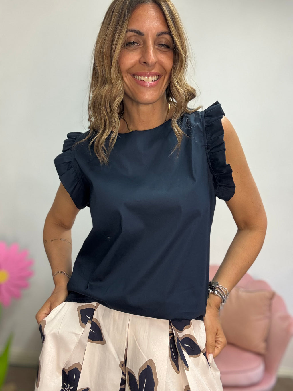 La blusa con le maniche fru fru