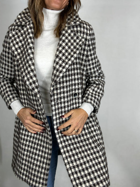 Cappotto doppiopetto pied de poule