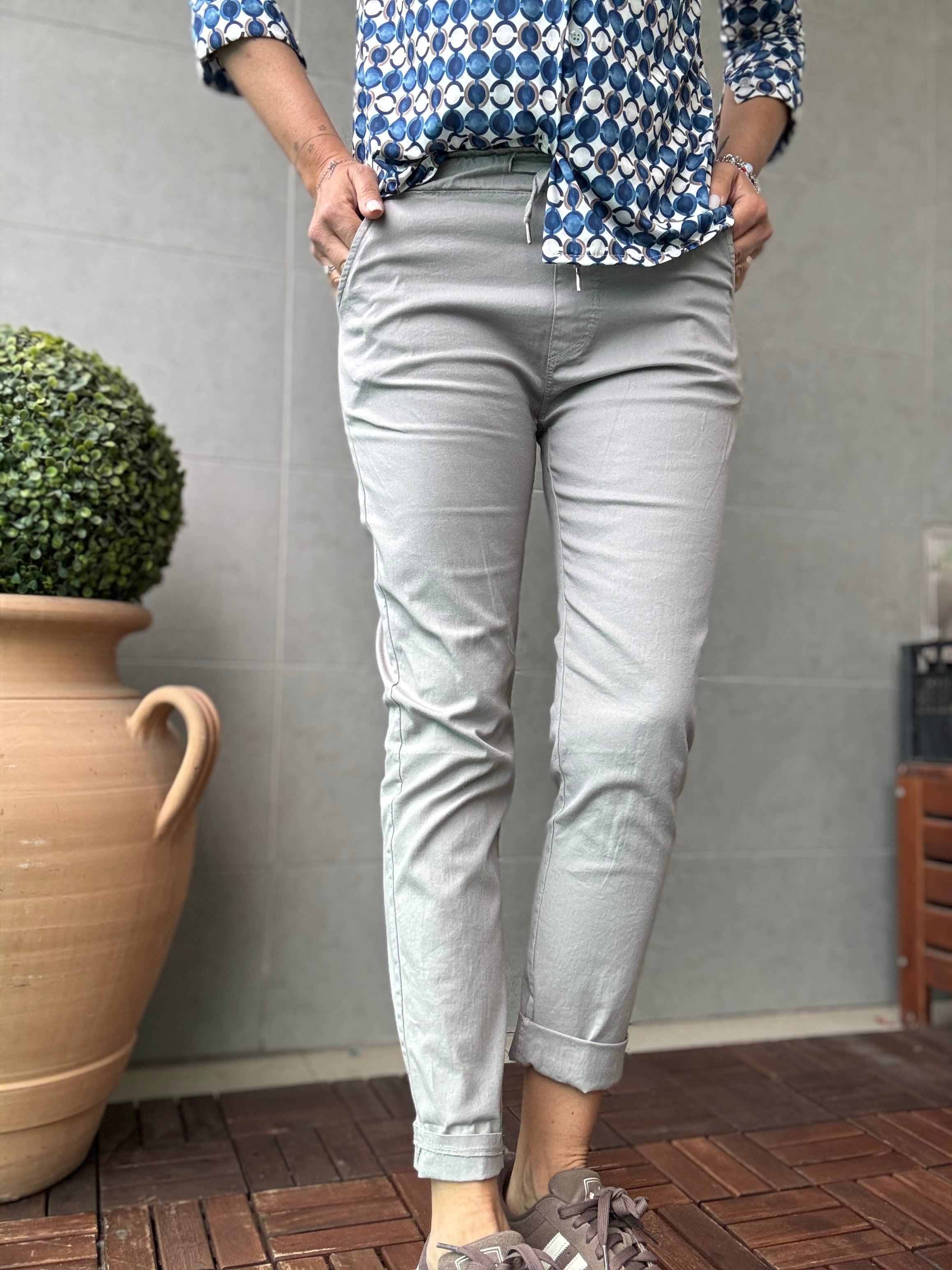 Pantalone di cotone caramella
