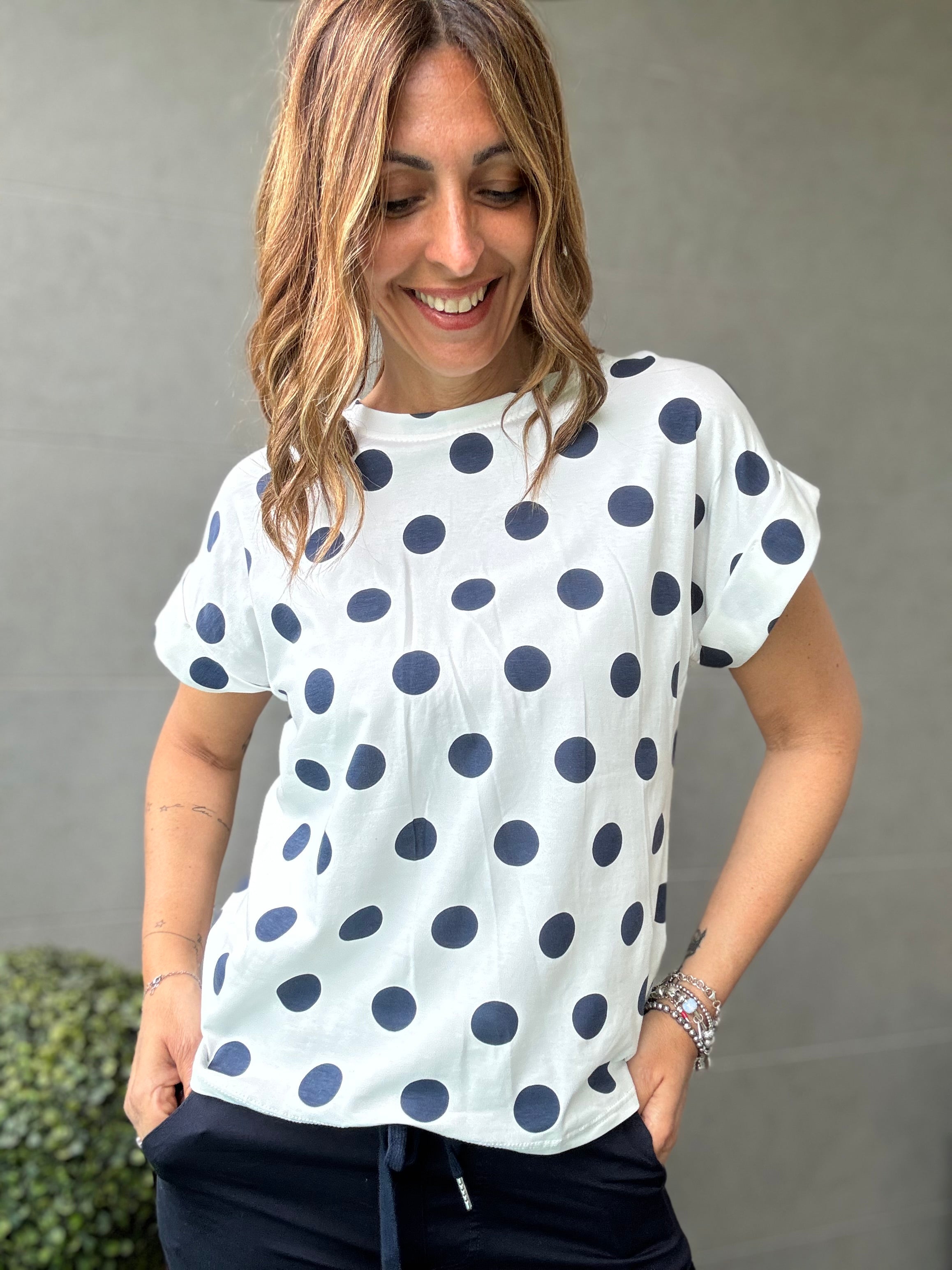 La t-shirt bolle blu