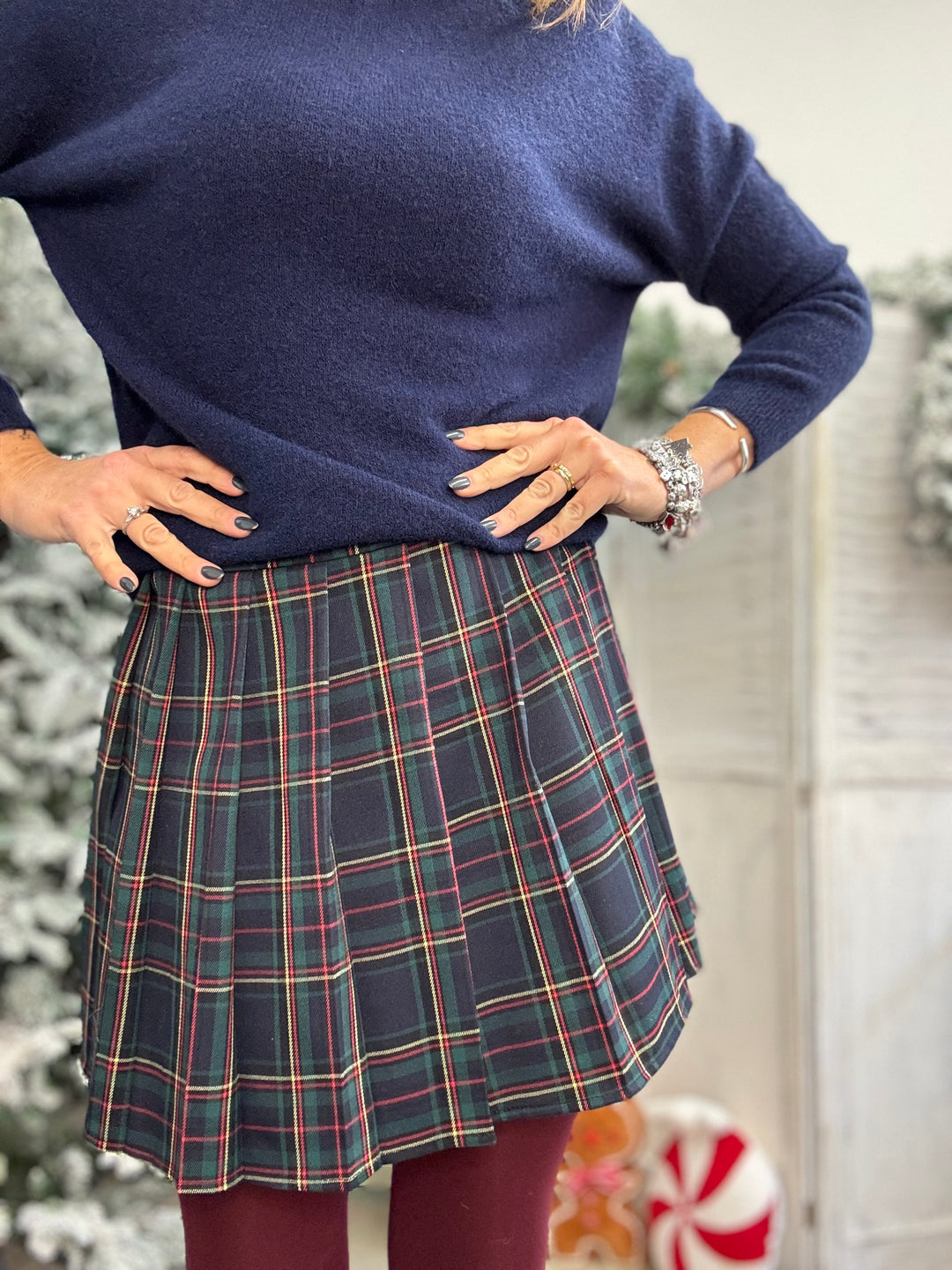 La gonnellina tartan col blu