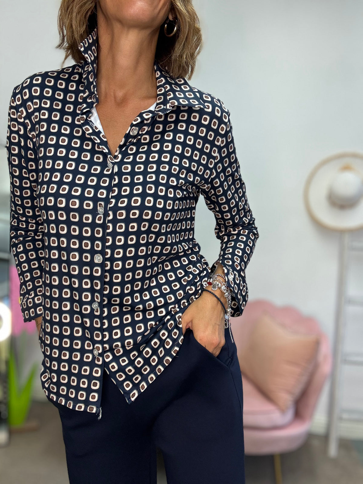 La camicia in maglina 70 blu