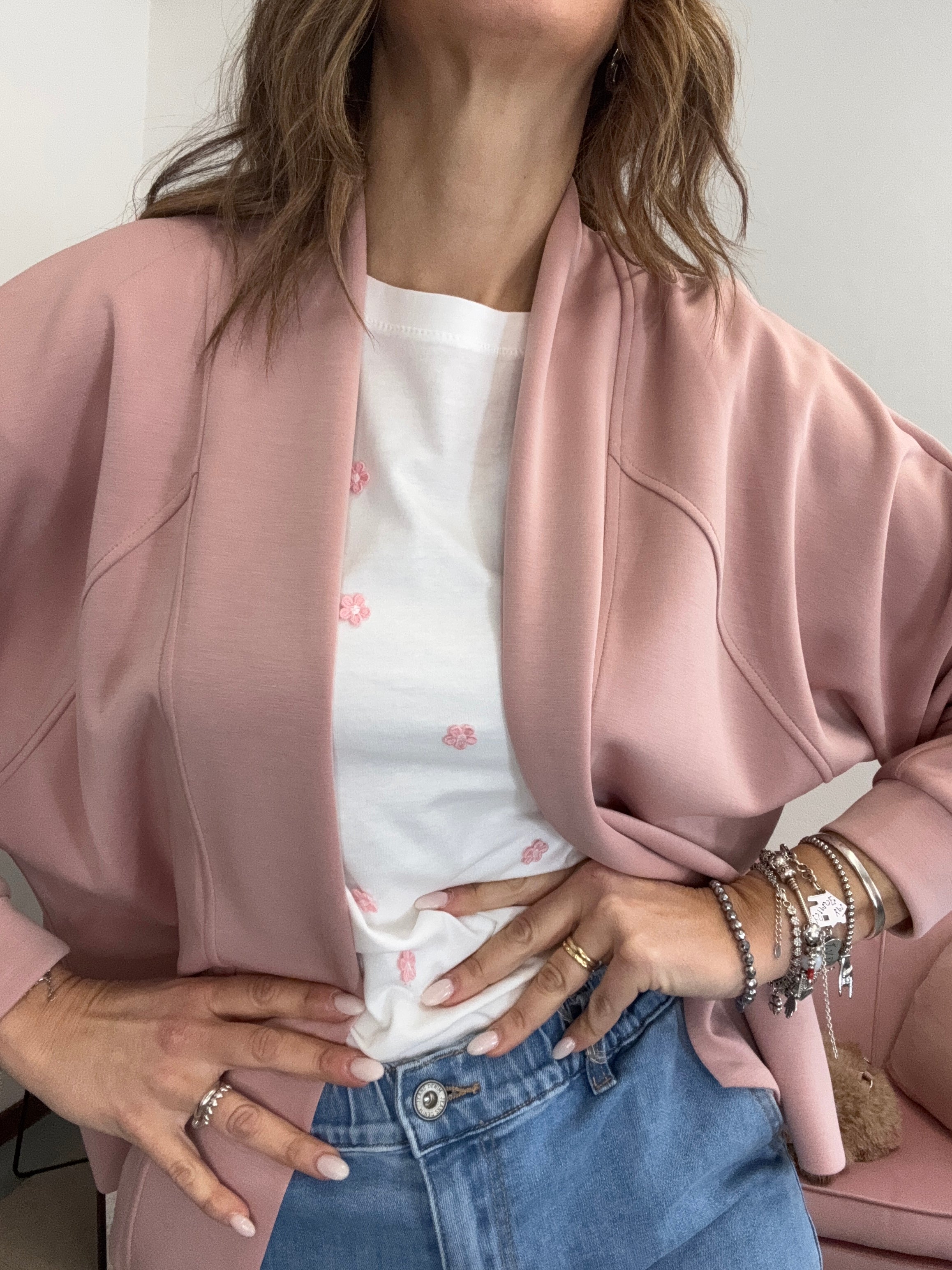 Cardigan giacca senza bottoni