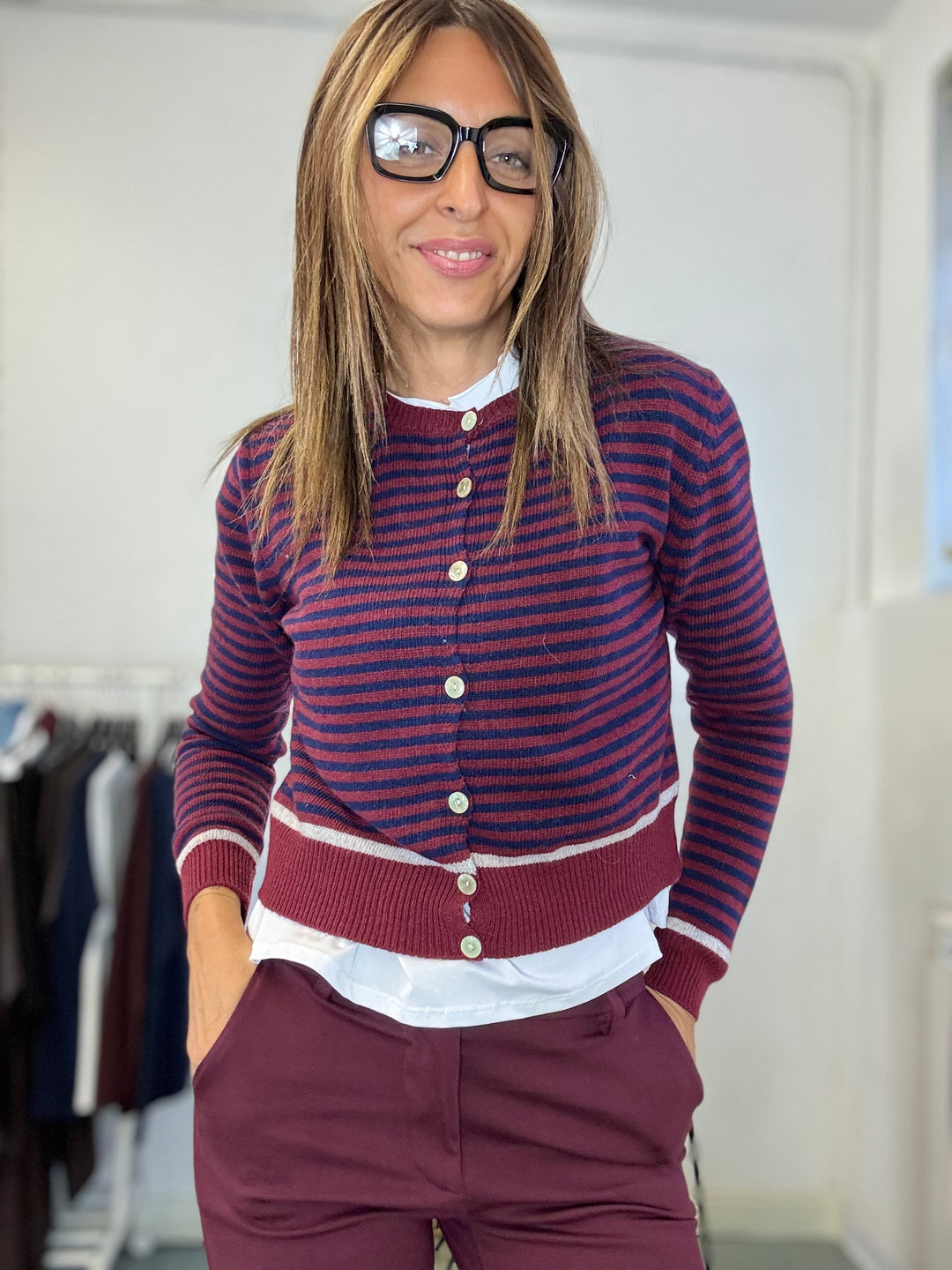 Cardigan Paolita con le righe