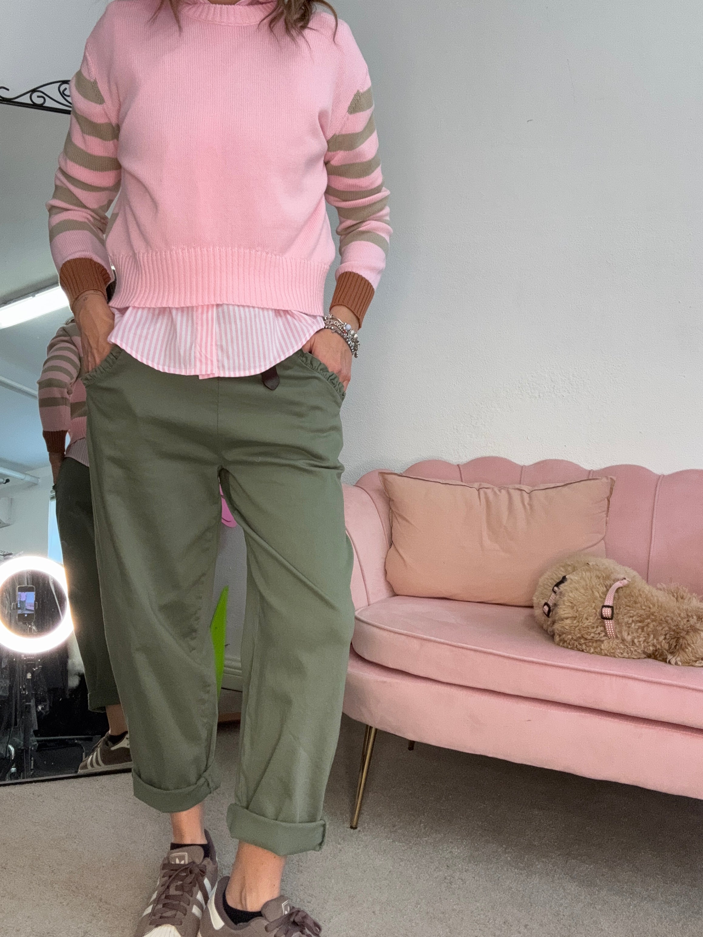 Il pantalone cotone caramella