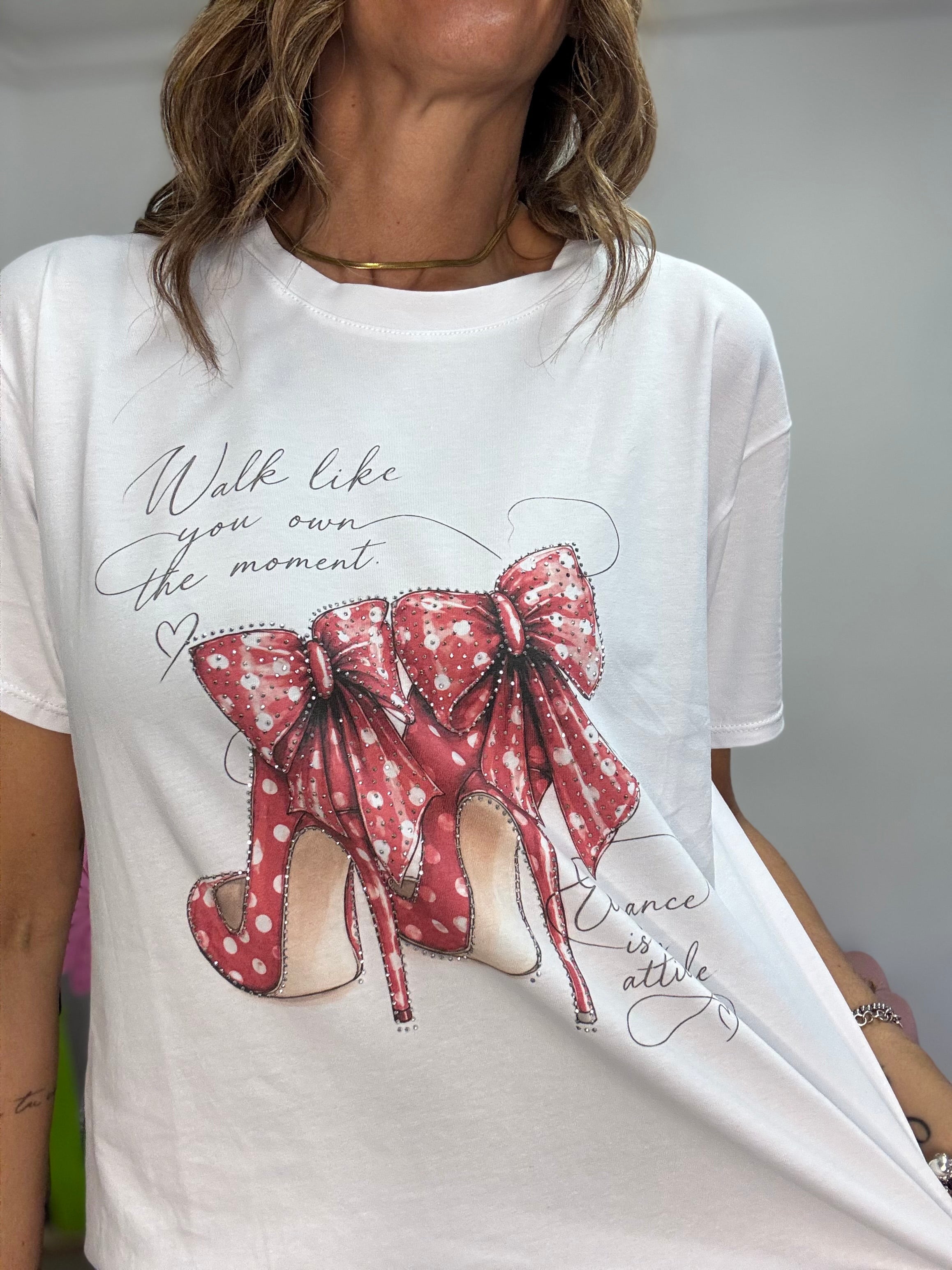 T-shirt decollte glitter