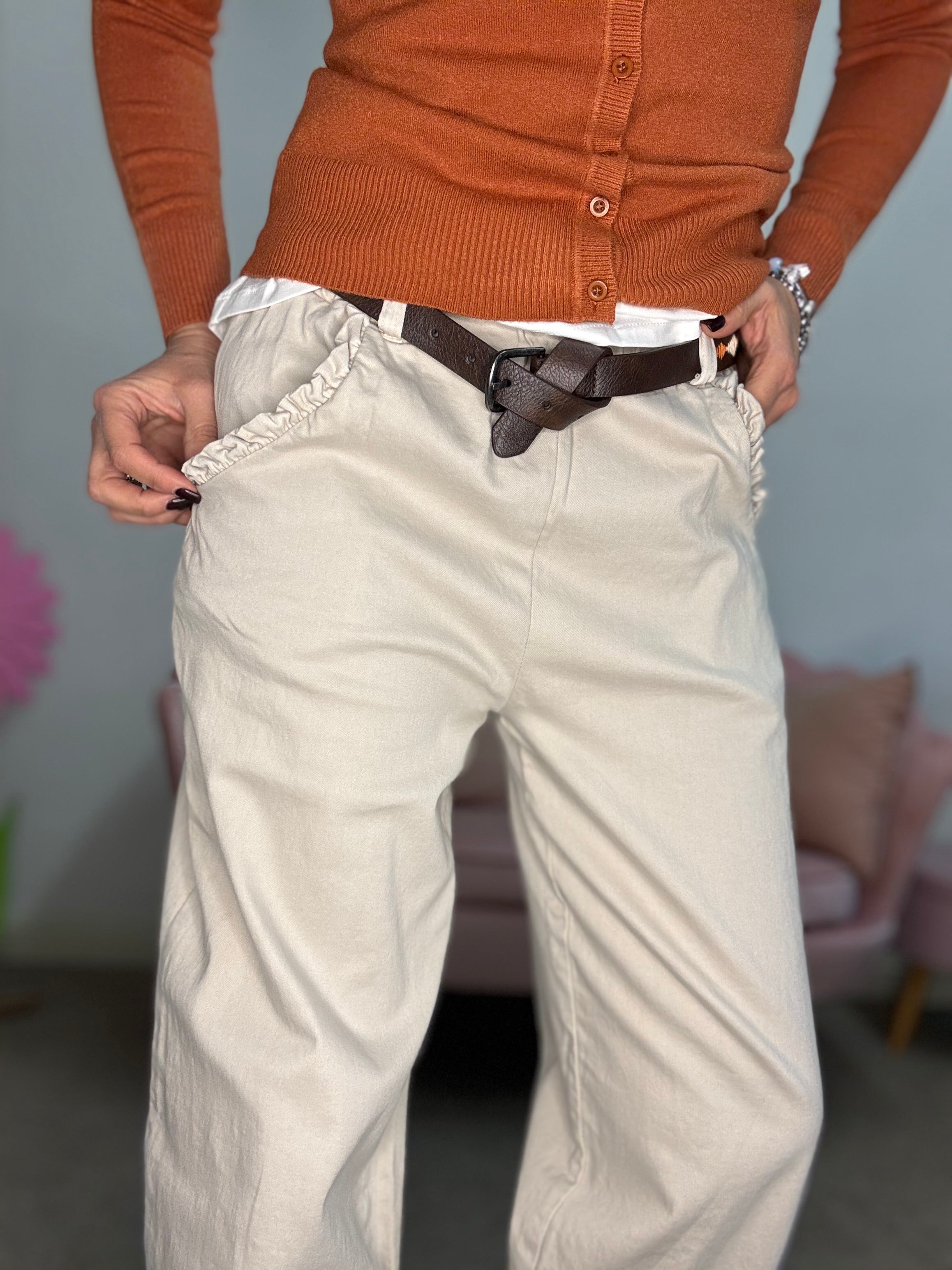 Il pantalone cotone caramella