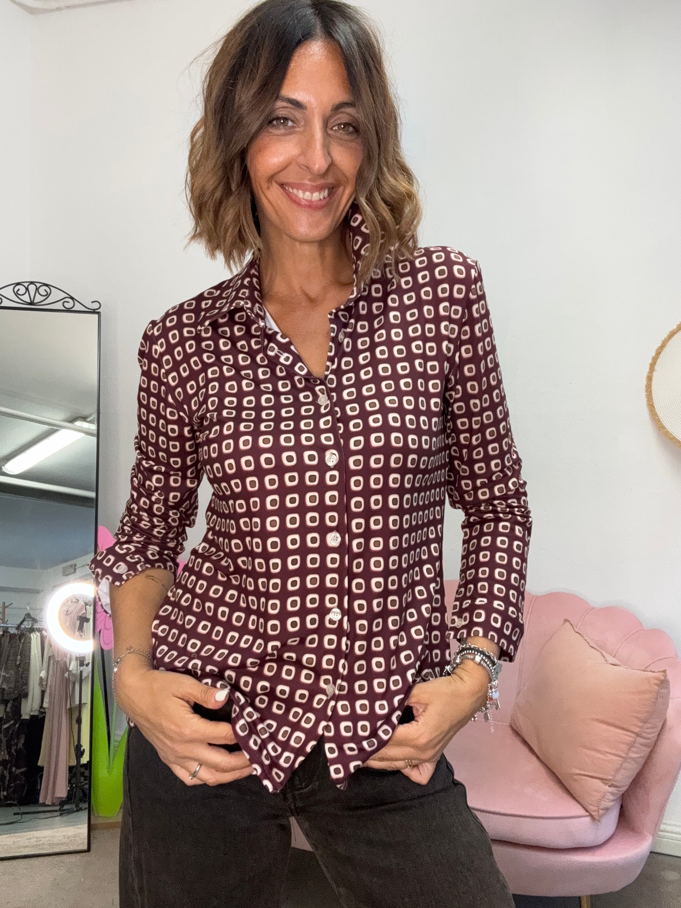 La camicia in maglina 70 bordeaux