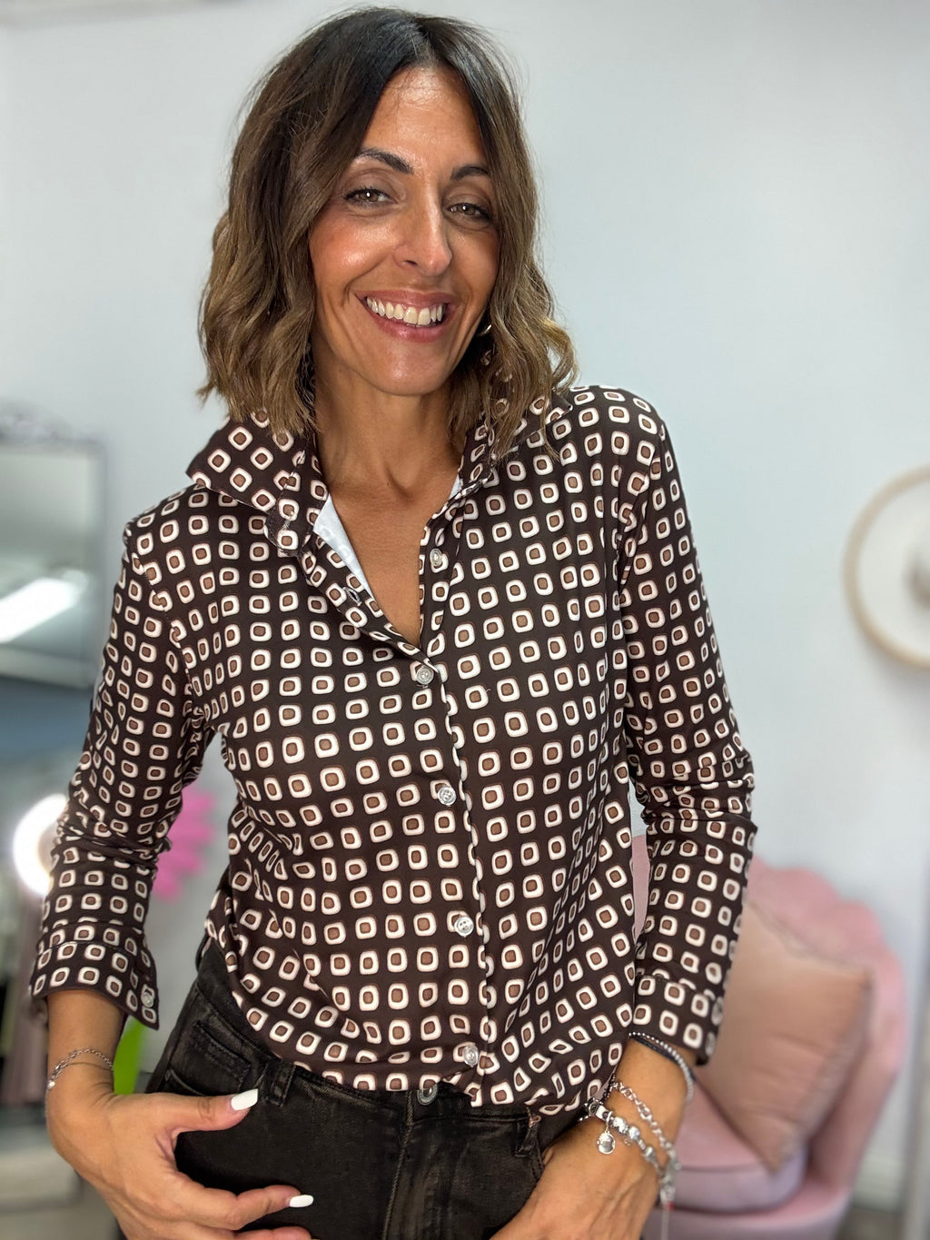 La camicia in maglina 70 marrone